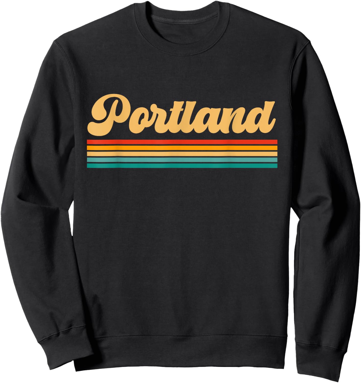 Retro Portland Oregon Sweatshirt - Sweatshirt | Black