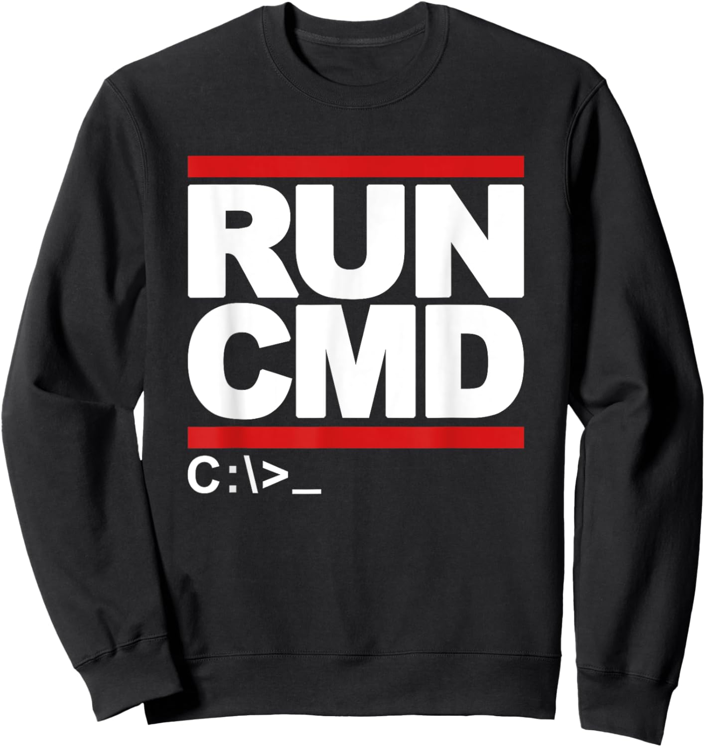Funny Run CMD Programming Coding Sweatshirt - Sweatshirt | Black