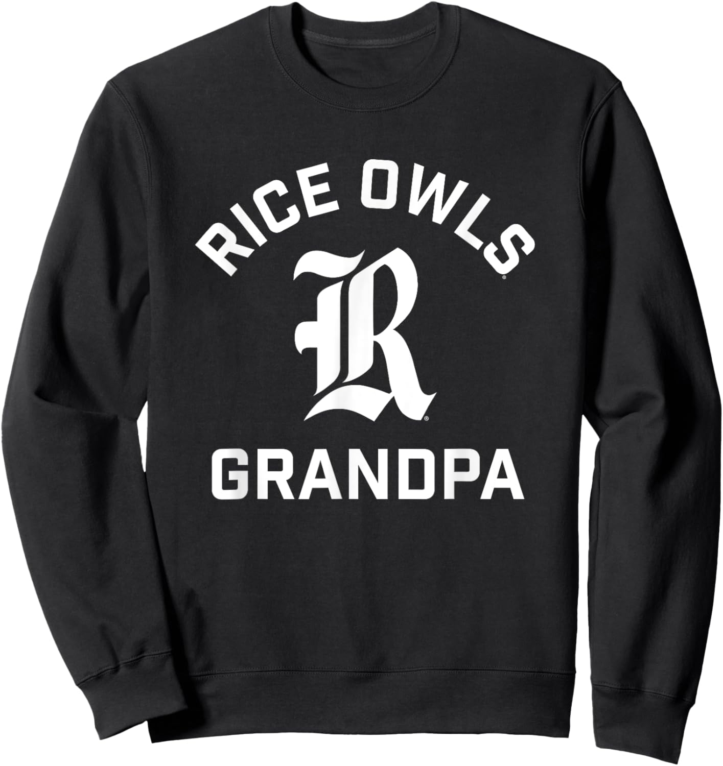 Rice University Owls Arched Grandpa Sweatshirt - Sweatshirt | Black
