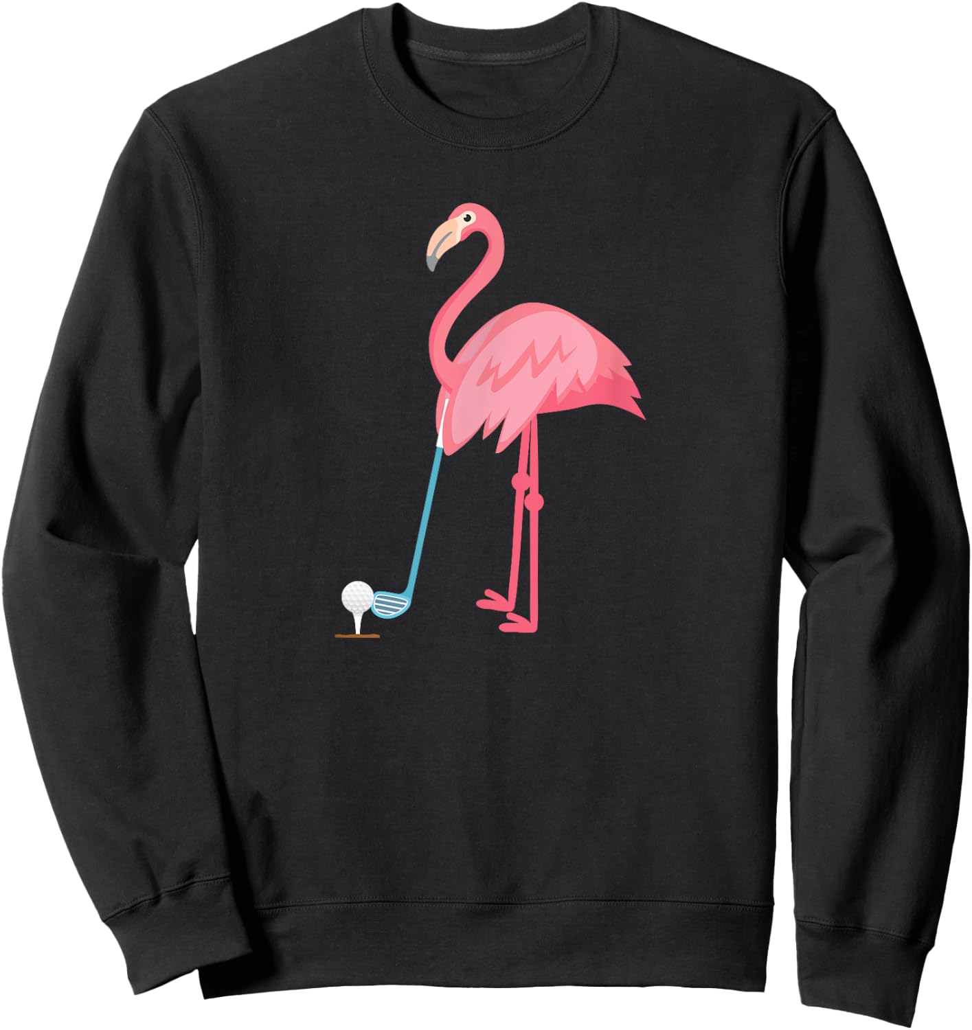 Golf Flamingo Lover Gift Floral Women Men Funny Summer Cute Sweatshirt - Sweatshirt | Black