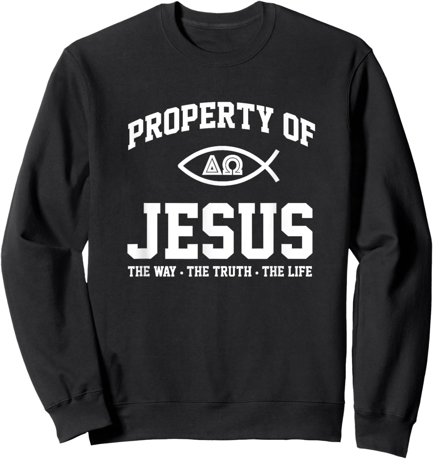 Christian Shirt - Property of Jesus Throwback Gym Workout Sweatshirt - Sweatshirt | Black