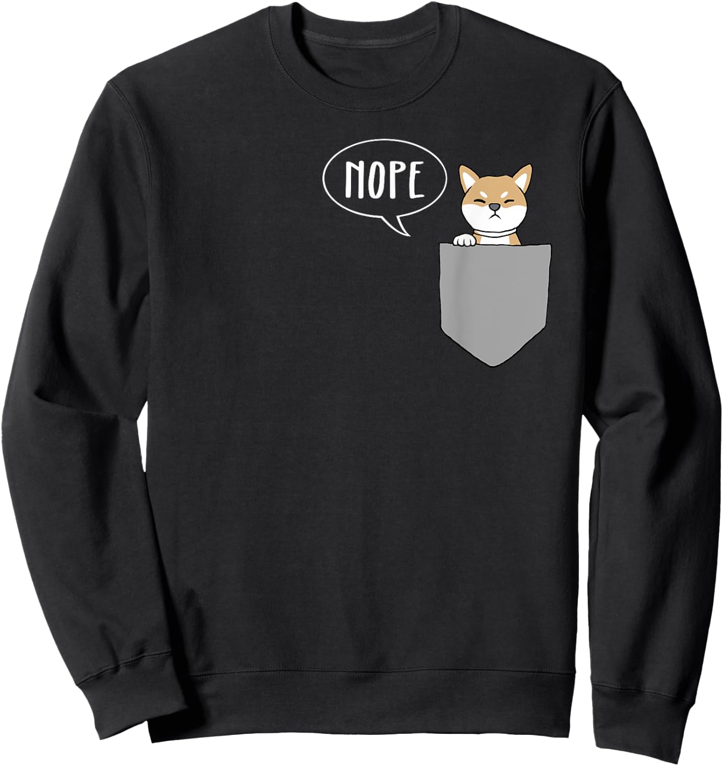 Shiba Inu Pocket Nope Funny Shiba Inu Sweatshirt - Sweatshirt | Black
