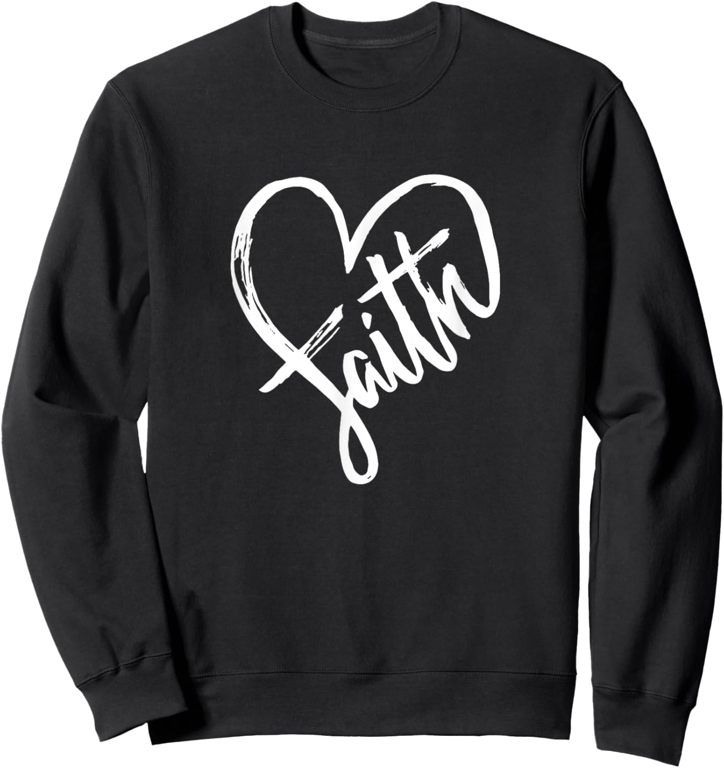 Faith Heart Love Religion - Jesus Believer Belief Crucifix Sweatshirt - Sweatshirt | Black