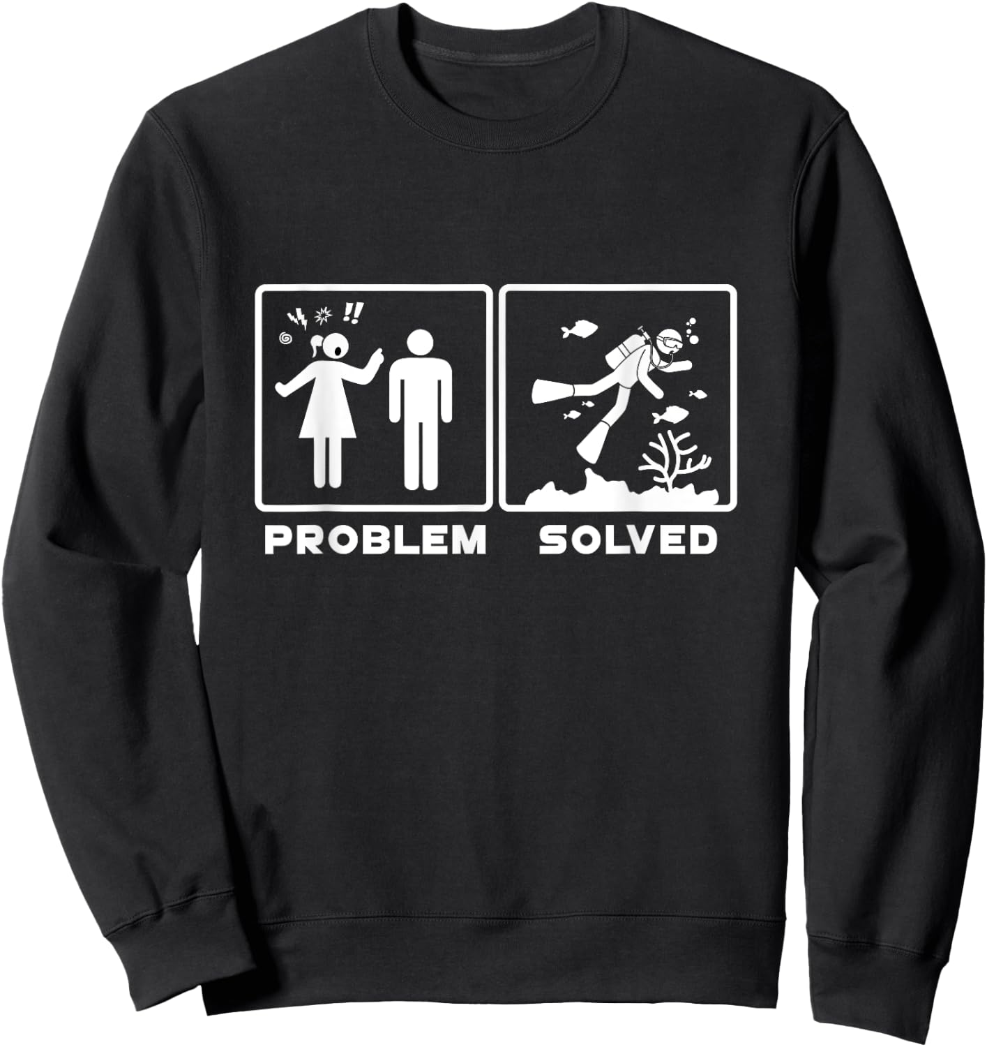 Diver Wife Problem Solved Sweatshirt - Sweatshirt | Black