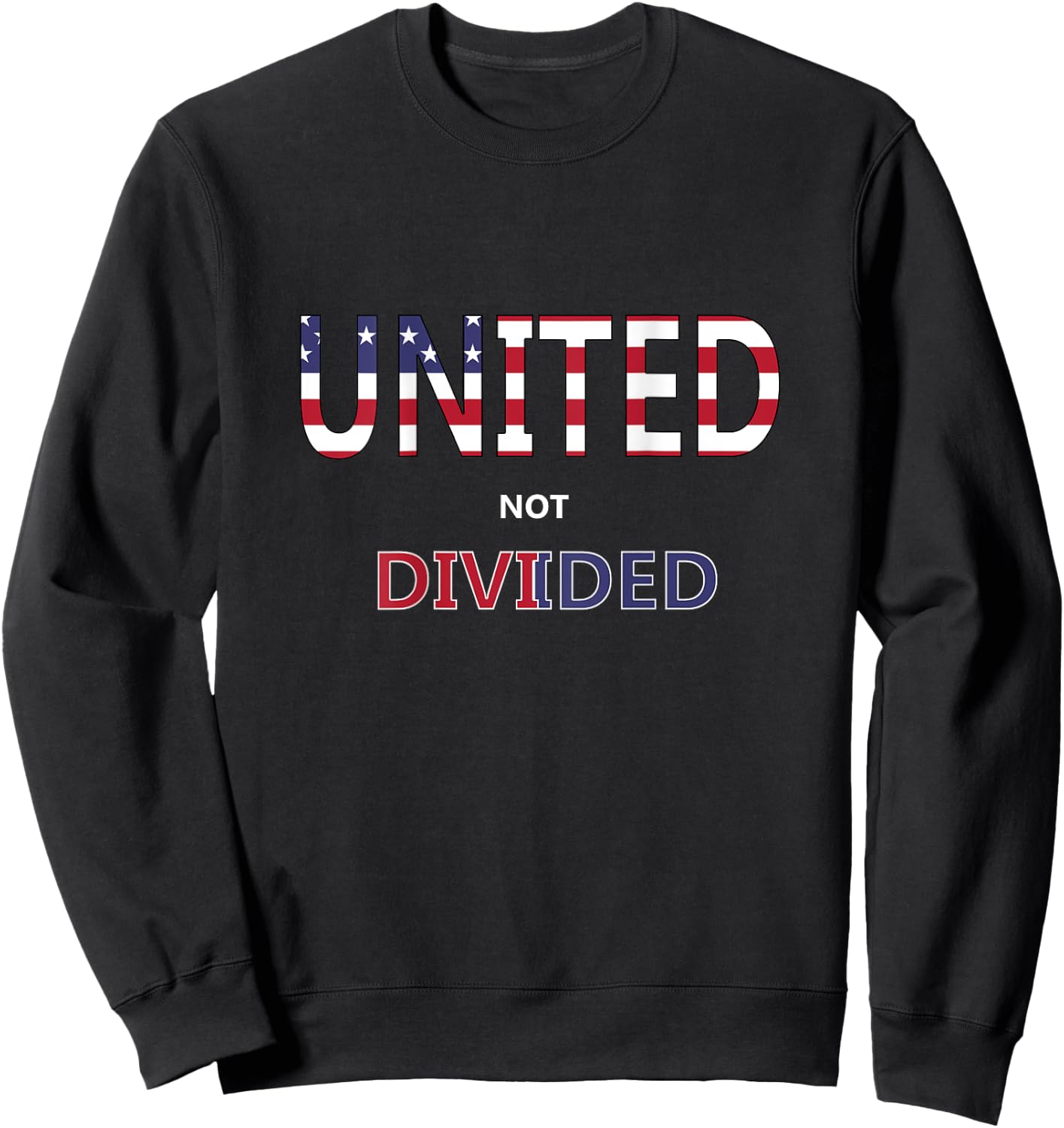 American United Not Divided - States of America Sweatshirt - Sweatshirt | Black