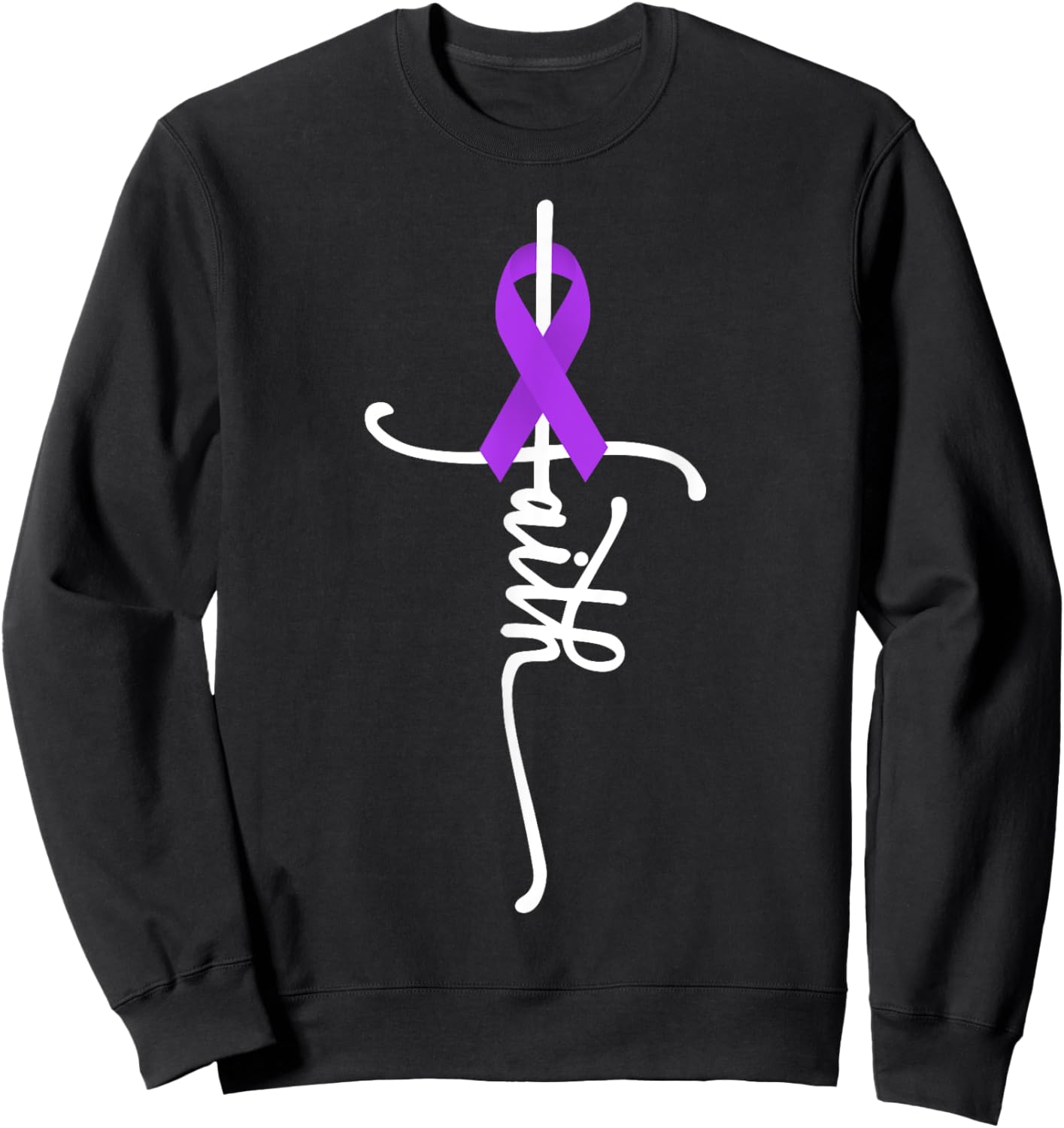 Hodgkin Lymphoma Cancer Faith Hodgkin's Lymphoma Awareness Sweatshirt - Sweatshirt | Black