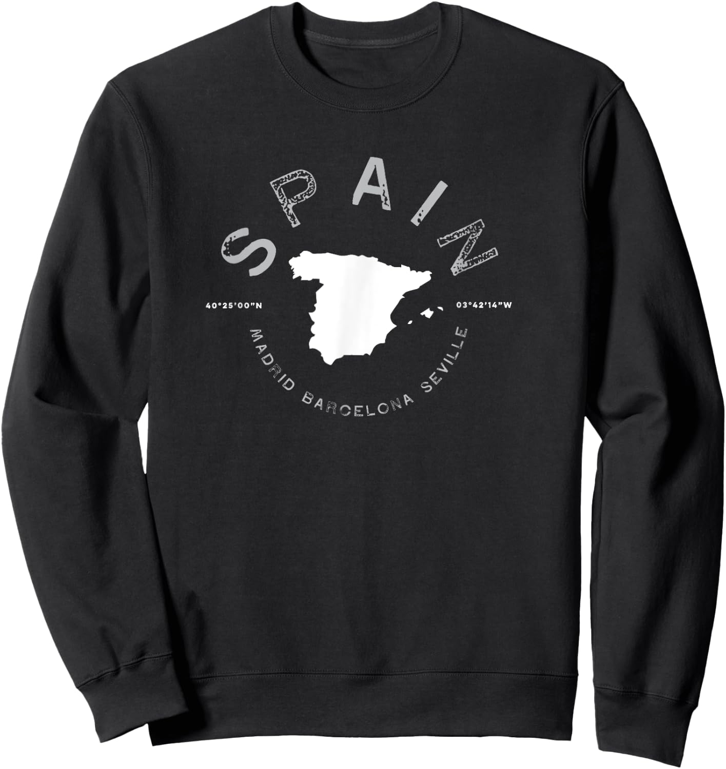 Spain Barcelona Madrid Seville Graphic Vintage Retro Sweatshirt - Sweatshirt | Black