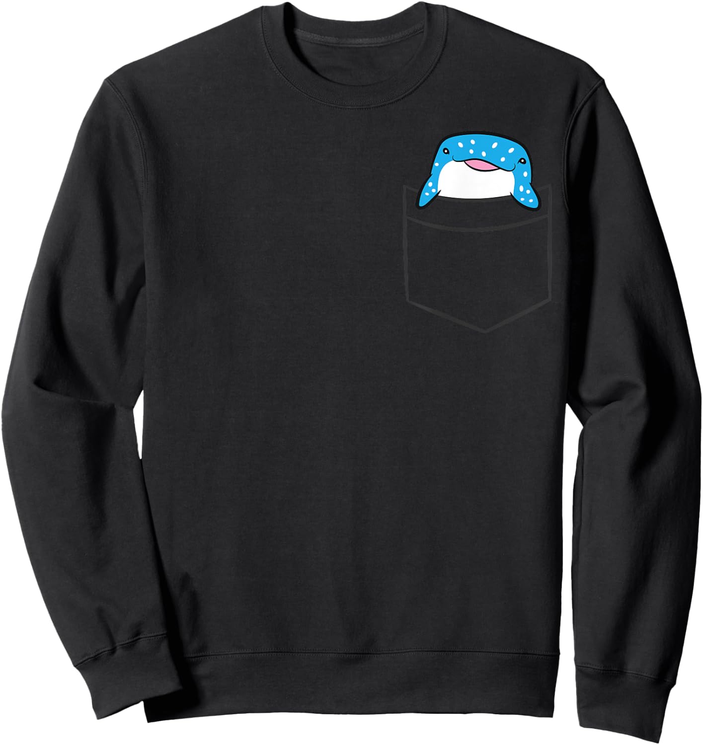 Whale Shark In The Pocket Ocean Animal Pocket Whale Shark Sweatshirt - Sweatshirt | Black