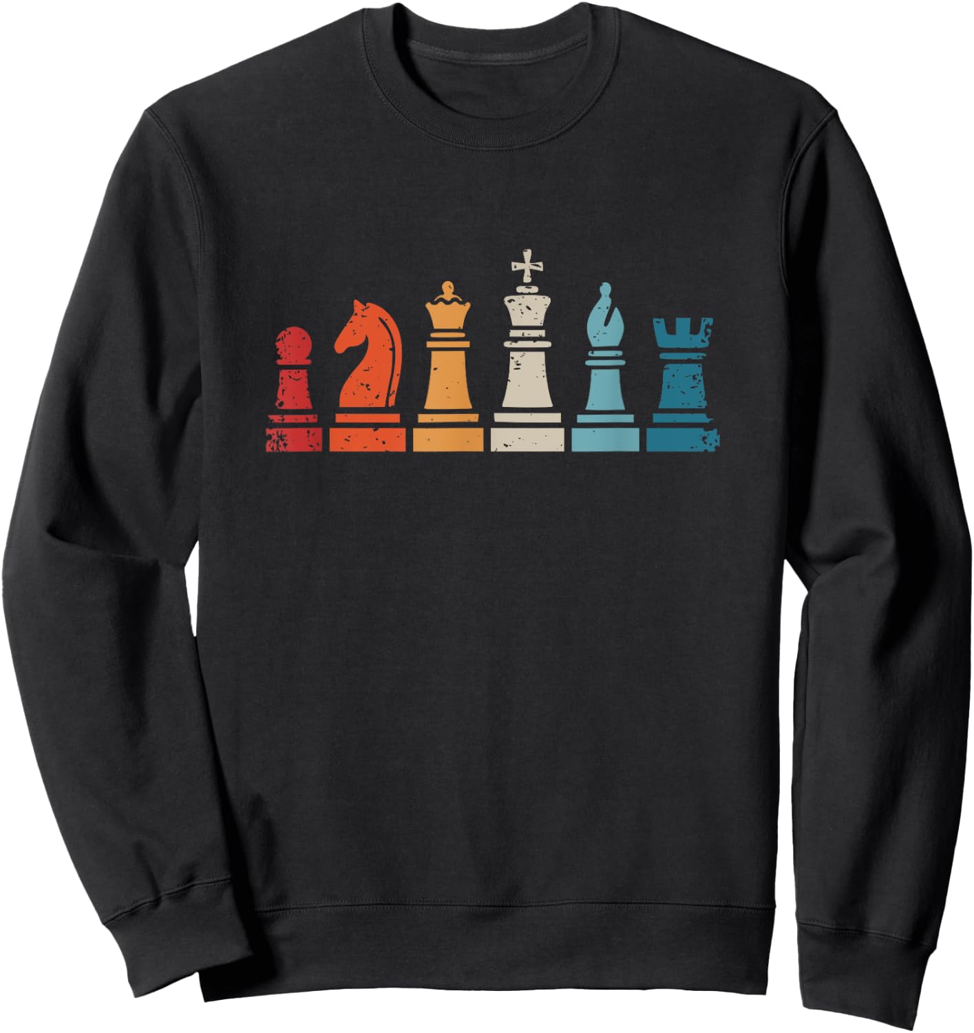 Chess Player Vintage Chess Pieces Sweatshirt - Sweatshirt | Black