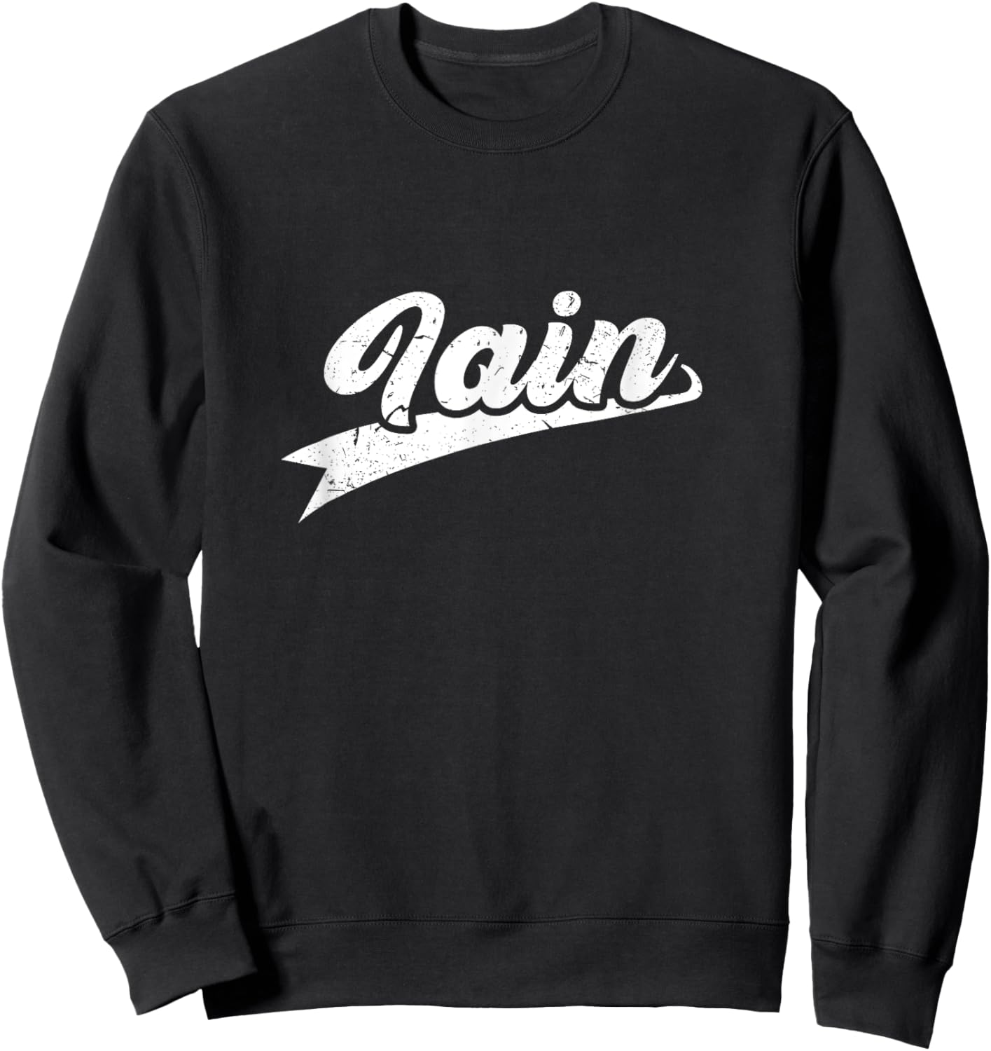 Classic 70s Retro Name Iain Sweatshirt - Sweatshirt | Black
