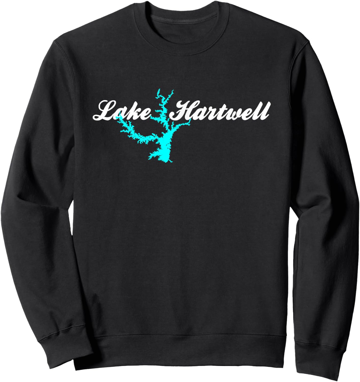 Minimalist Lake Hartwell - Georgia, South Carolina Sweatshirt - Sweatshirt | Black