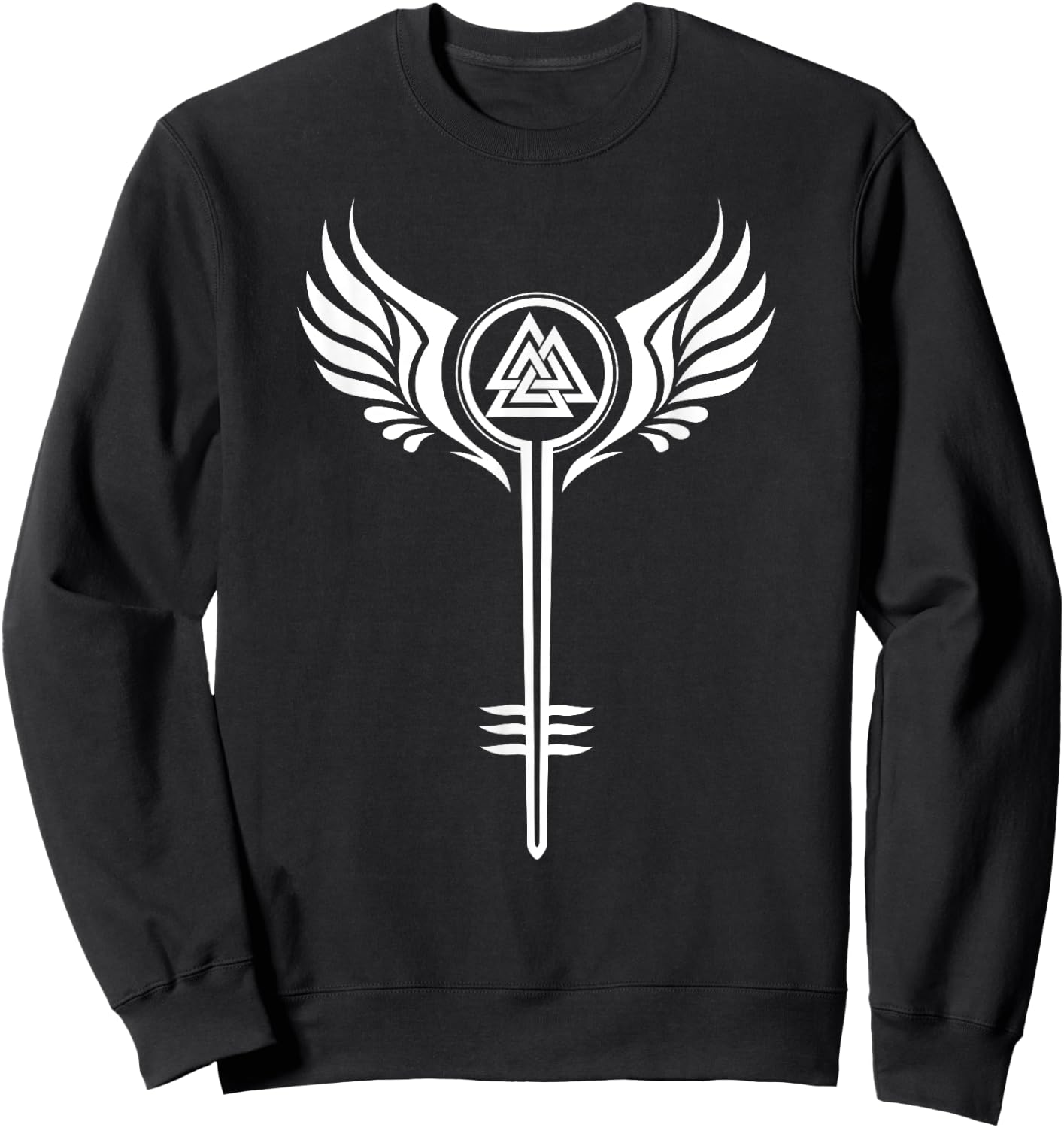 Valkyrie Symbol Valknut Odin Wings Vikings Asgard Valhalla Sweatshirt - Sweatshirt | Black