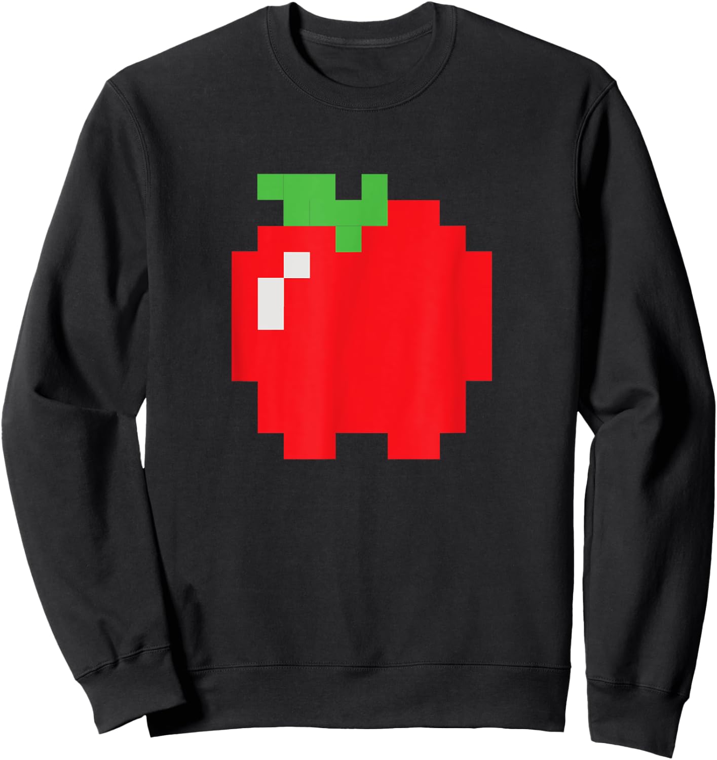Pixel Apple 80s Video Game Halloween Group Costume Sweatshirt - Sweatshirt | Black