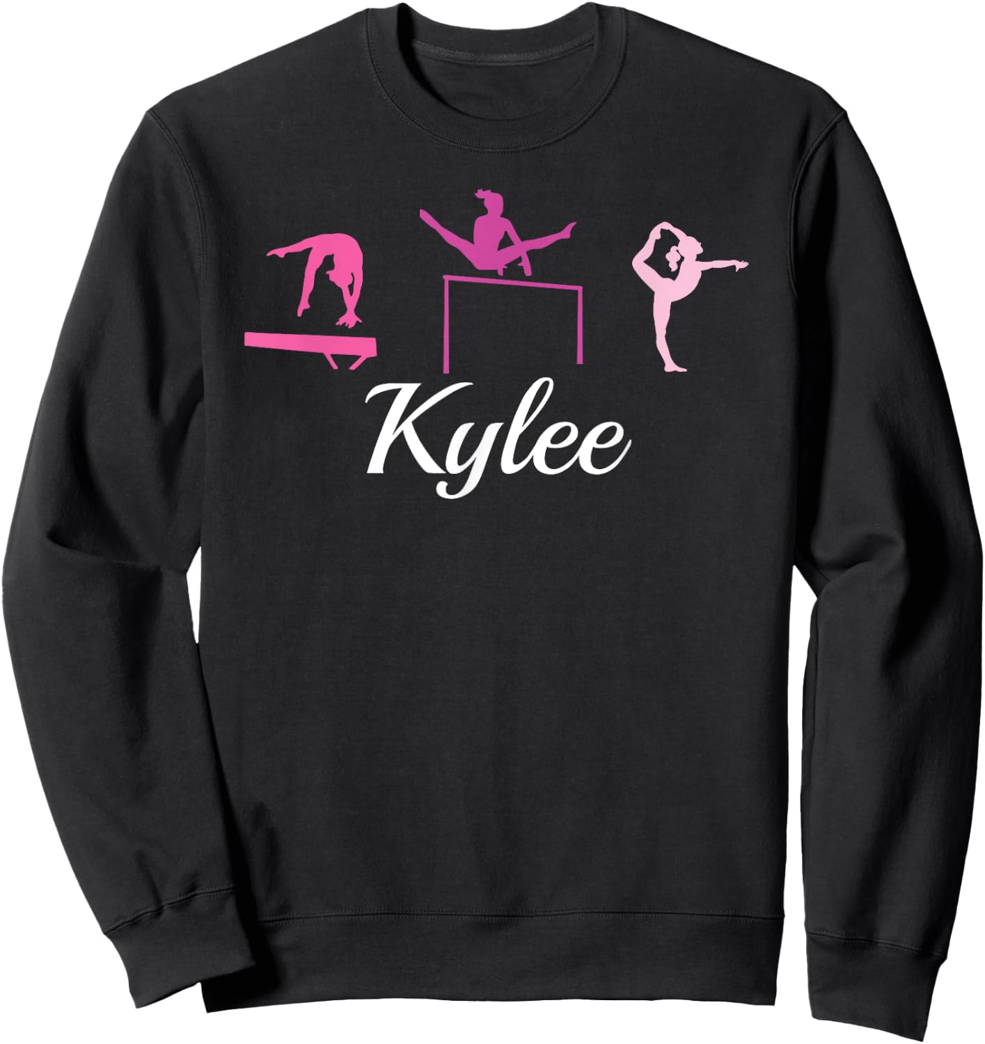 Kylee Name Gift Personalized Gymnastics Sweatshirt - Sweatshirt | Black