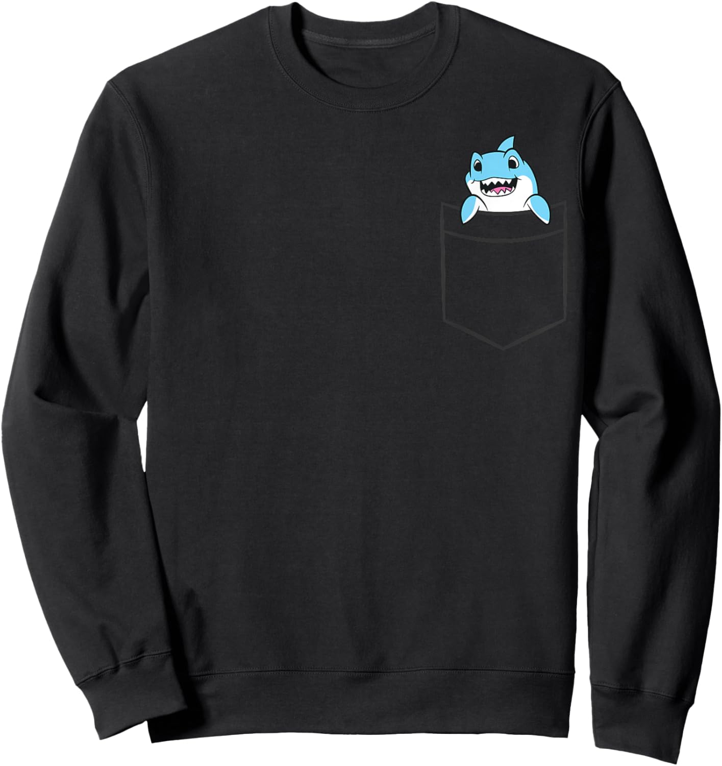 Shark In A Pocket Funny Pocket Shark Sweatshirt - Sweatshirt | Black