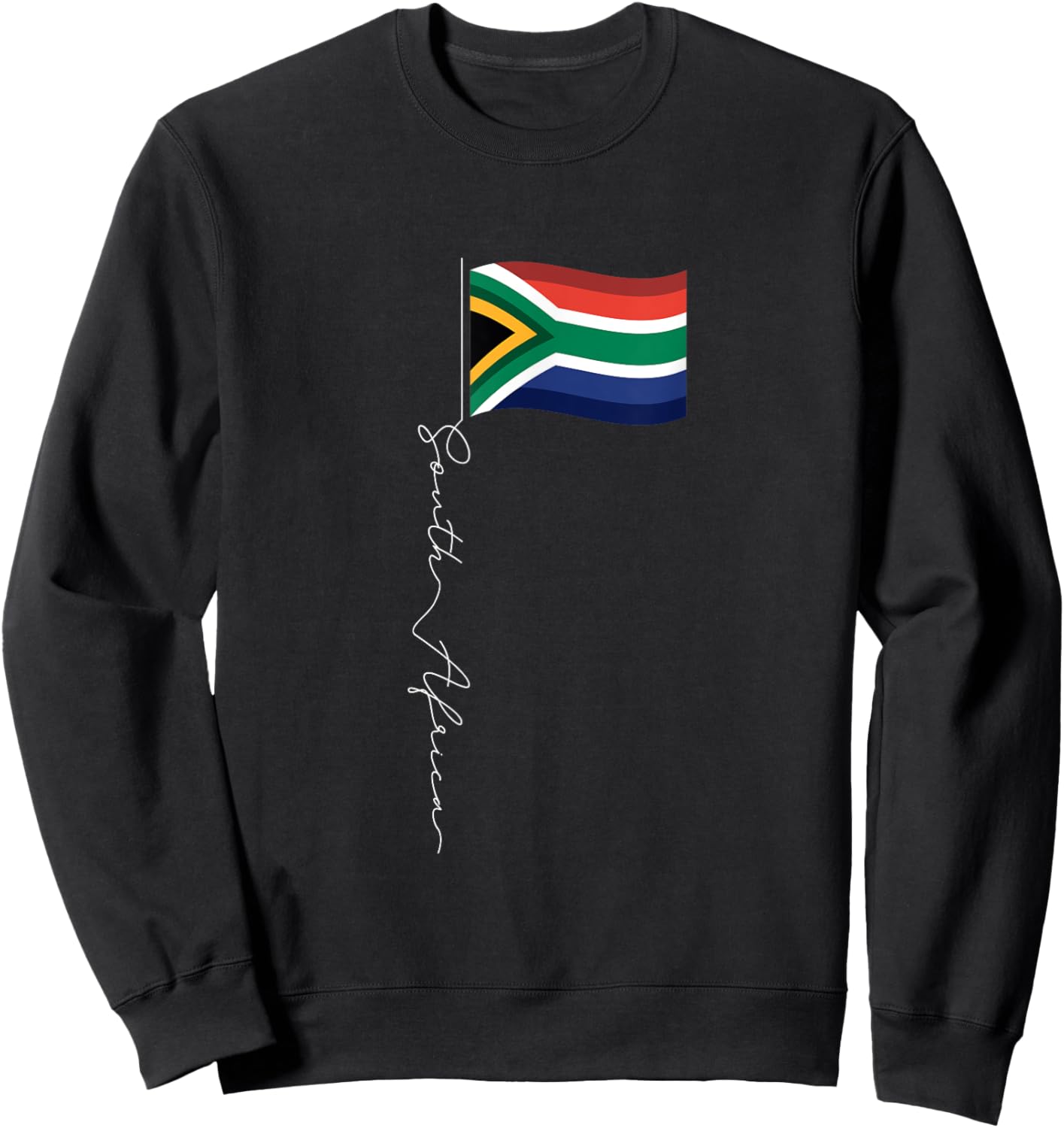 South Africa Signature Flag Pole - South African Flag Sweatshirt - Sweatshirt | Black