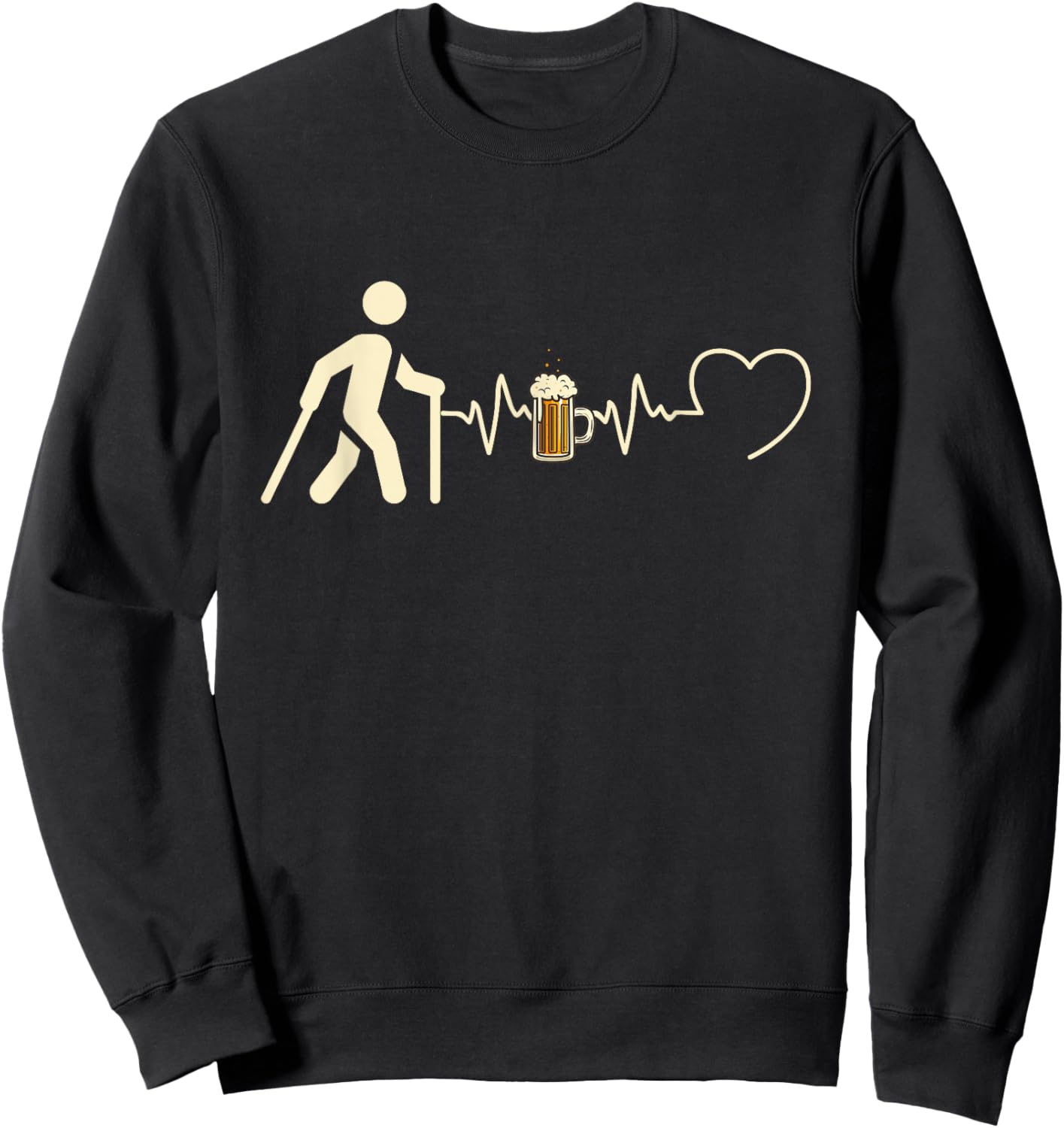 Nordic Walking Herren Humor Lustiges Geschenk Sweatshirt - Sweatshirt | Black