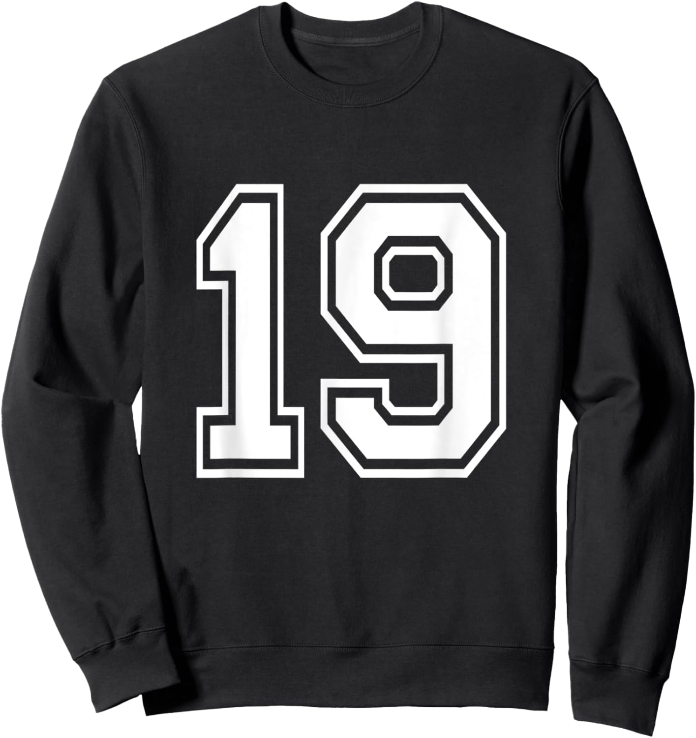 Number 19 Varsity Sports Team Jersey 19th Birthday 19 Years Sweatshirt - Sweatshirt | Black