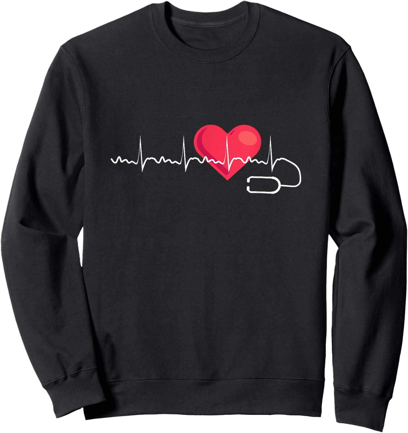 Heartbeat Cardiology Cardiologist Heart Doctor Sweatshirt - Sweatshirt | Black
