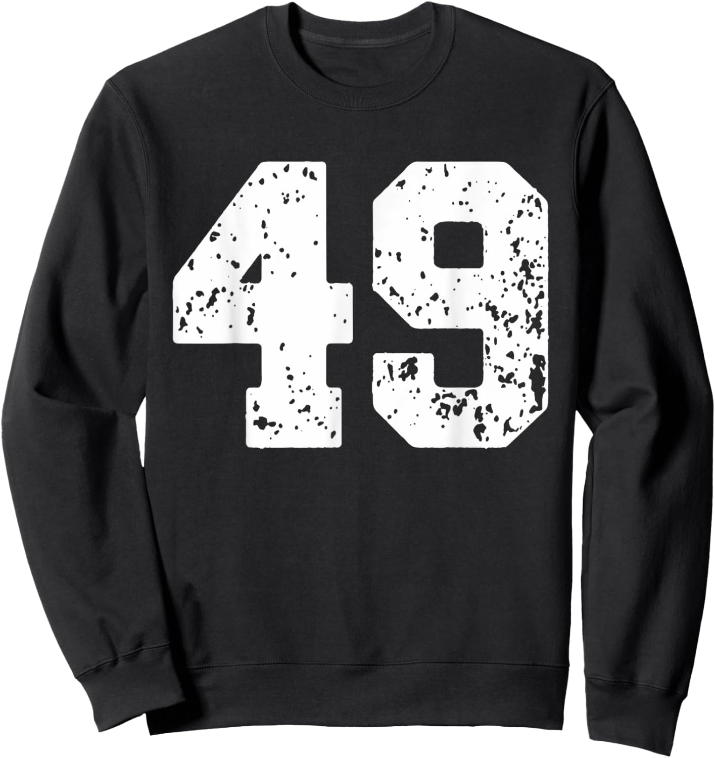 Number 49 White Best Classic College Style Birthday Funny Sweatshirt - Sweatshirt | Black