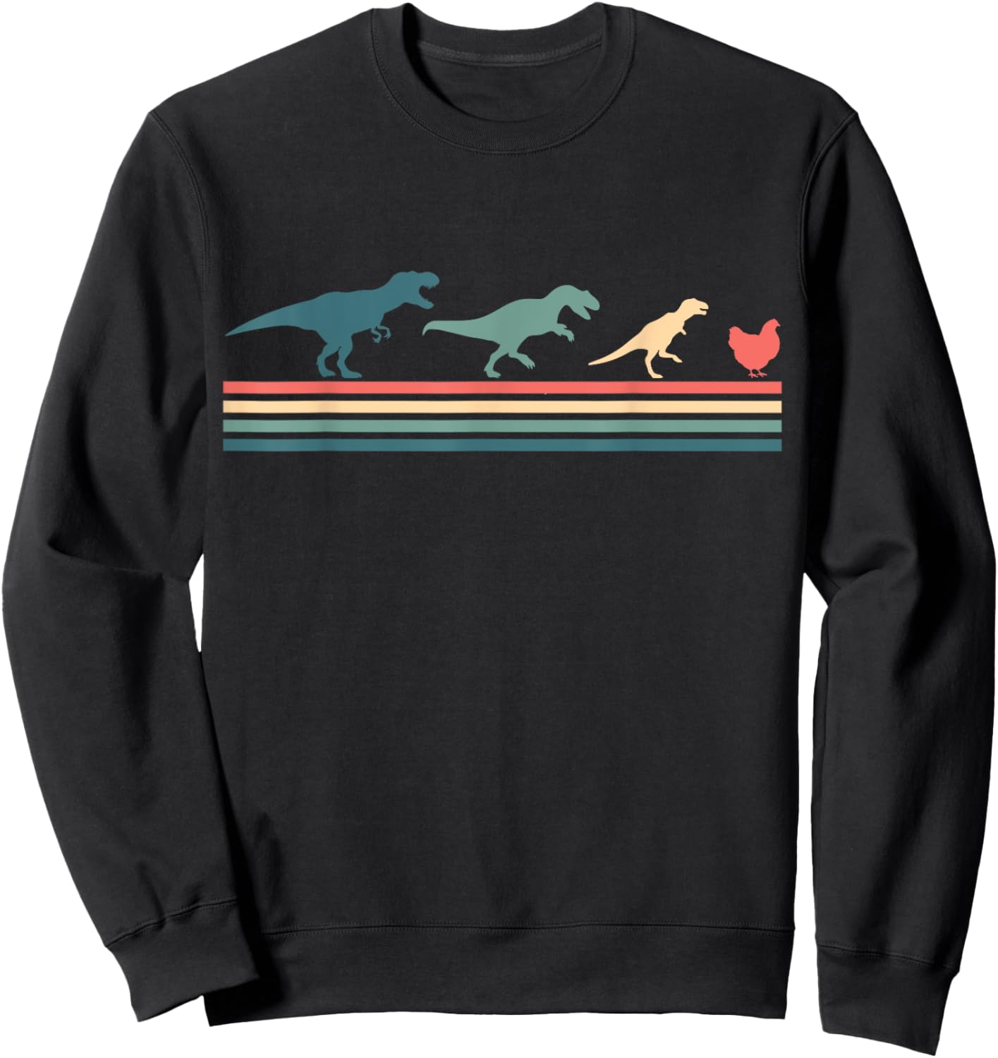 Dinosaur to Chicken - Funny Evolution Sweatshirt - Sweatshirt | Black