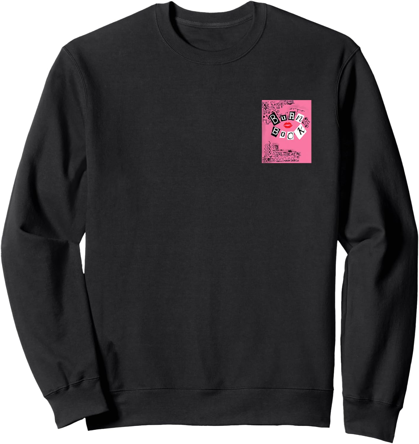 Mean Girls Front and Back Burn Book with the Plastics Movie Sweatshirt - Sweatshirt | Black
