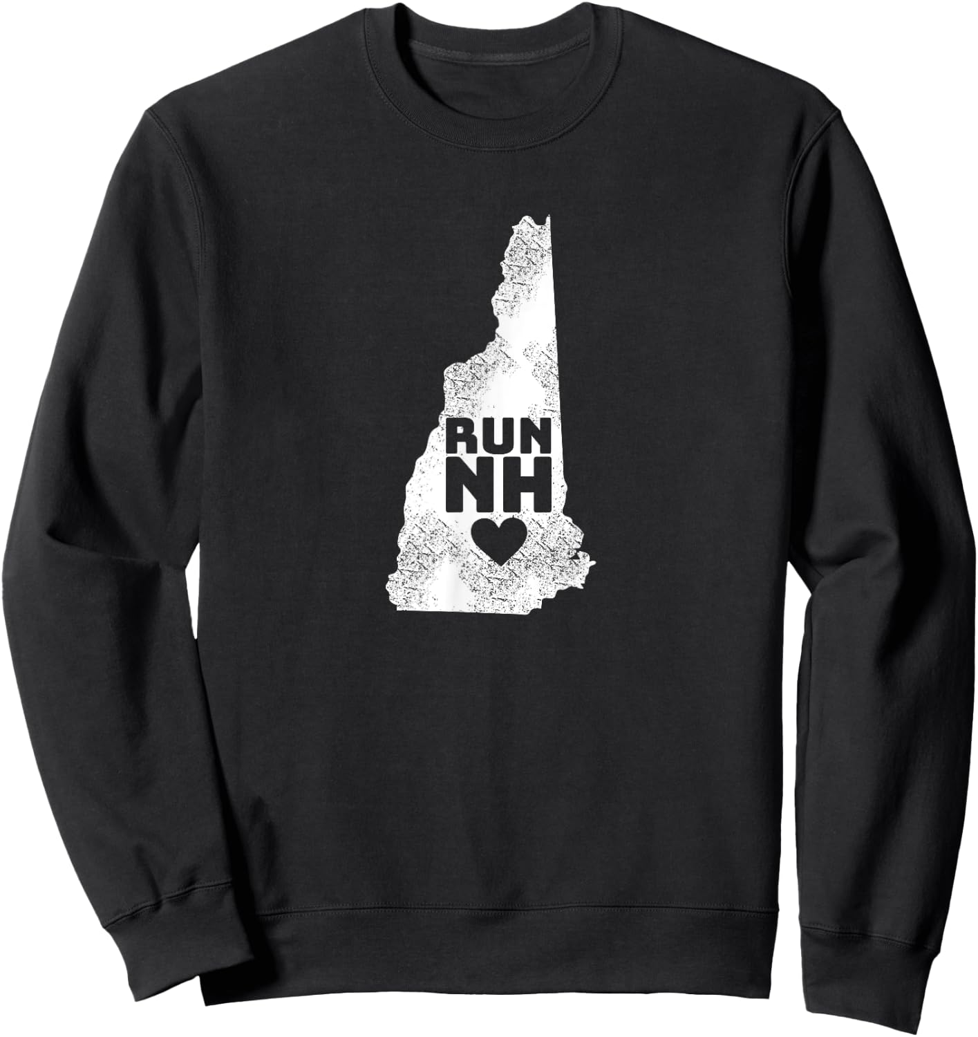 Run NH Love New Hampshire Sweatshirt - Sweatshirt | Black