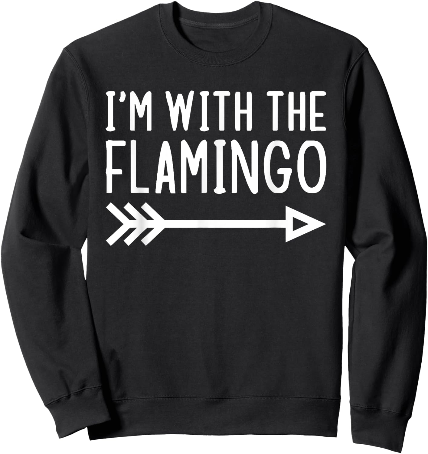 I'm With The Flamingo Funny Matching Lazy Halloween Costume Sweatshirt - Sweatshirt | Black