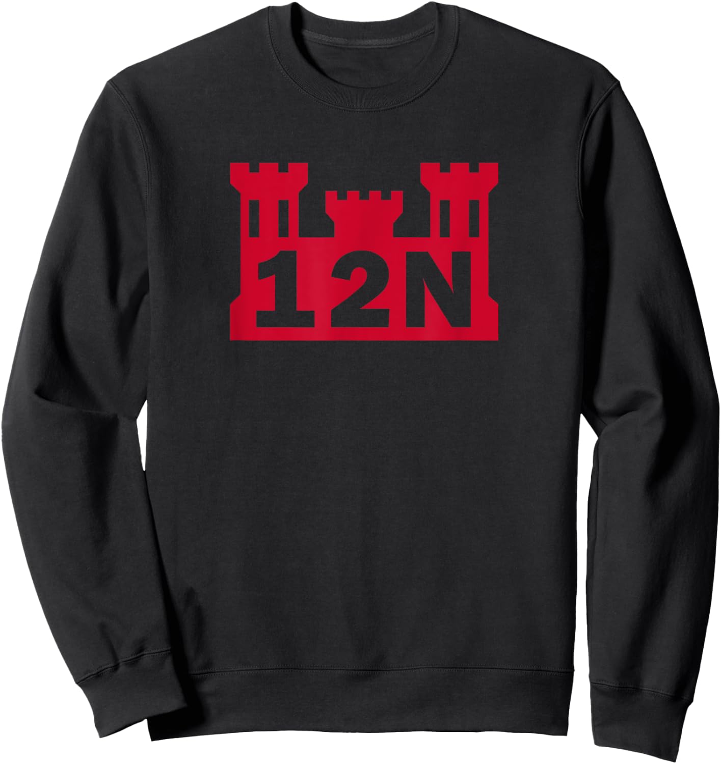 12N Horizontal Construction Engineer | Castle Sweatshirt - Sweatshirt | Black