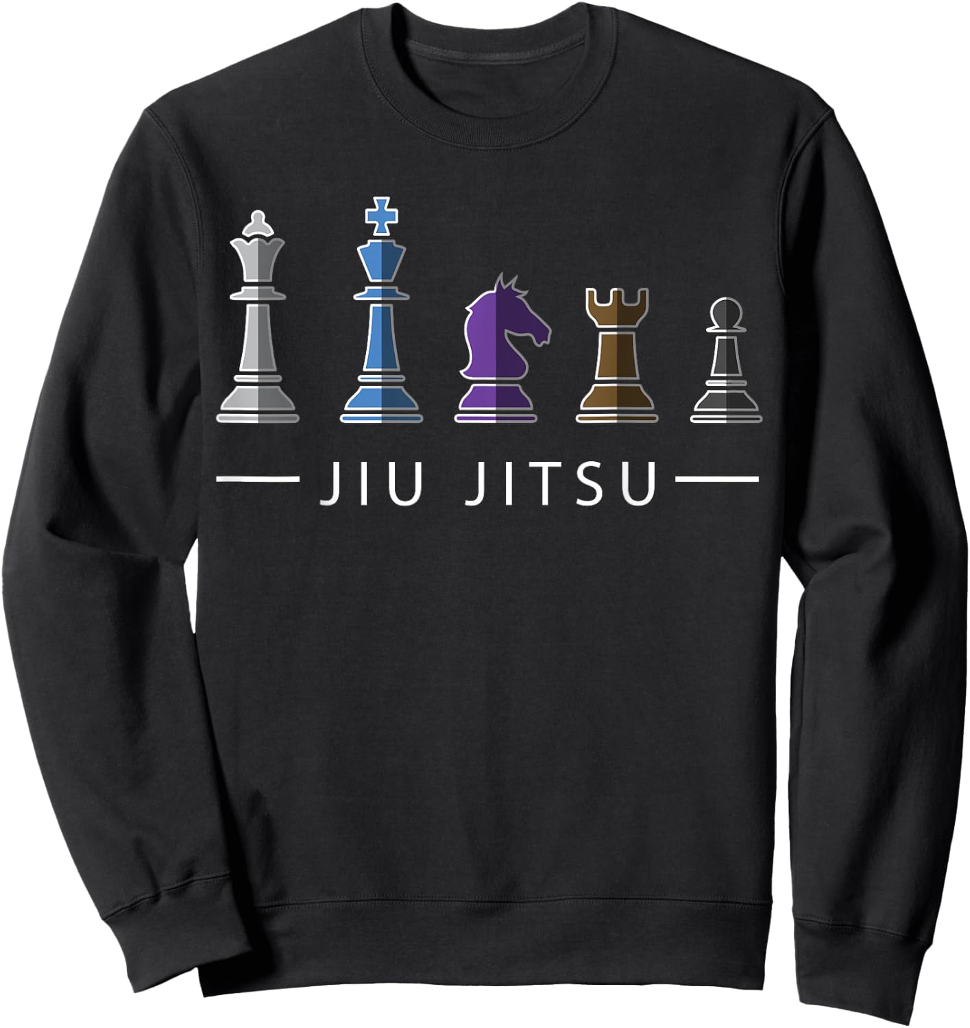 Funny BJJ Brazilian Jiu Jitsu Chess Belt Fighter MMA Gifts Sweatshirt - Sweatshirt | Black
