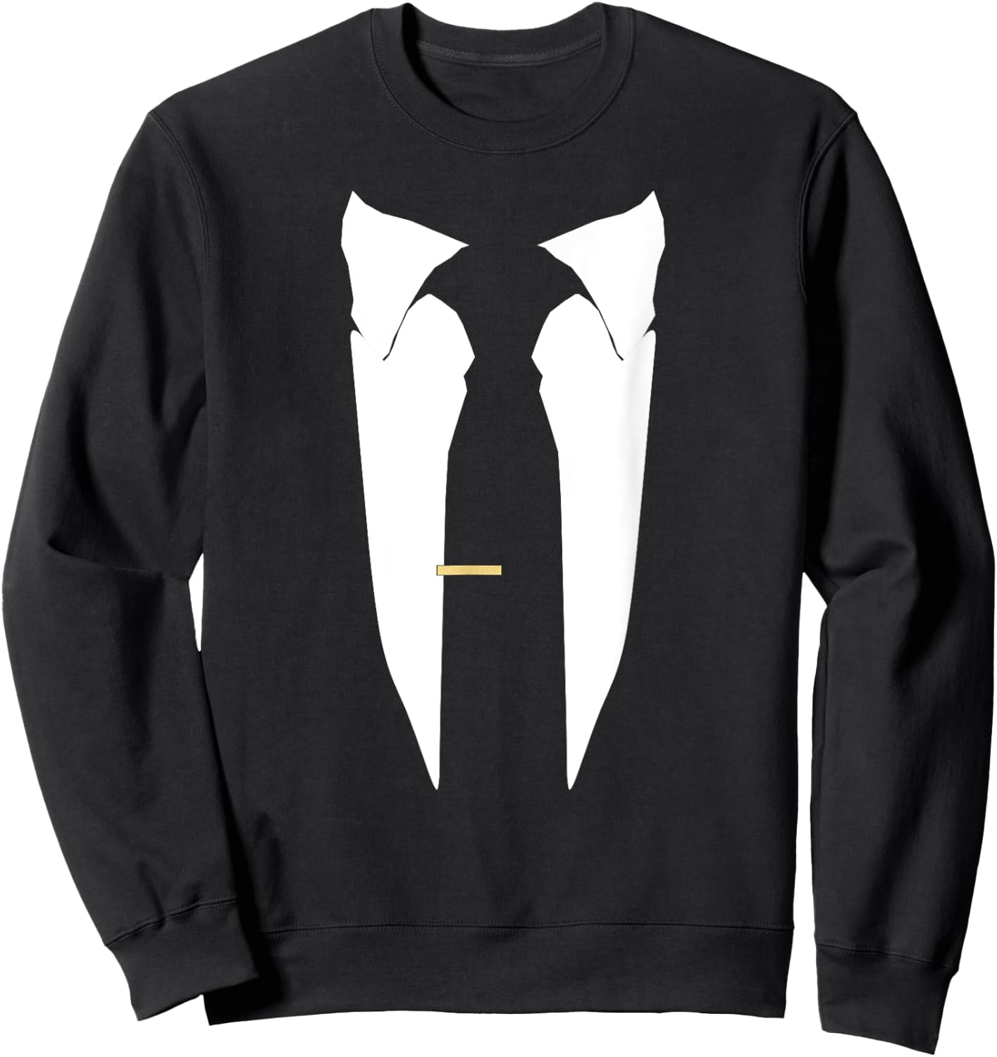 Suit Tie Wedding Tuxedo Prom Bachelor Ceremony Sweatshirt - Sweatshirt | Black