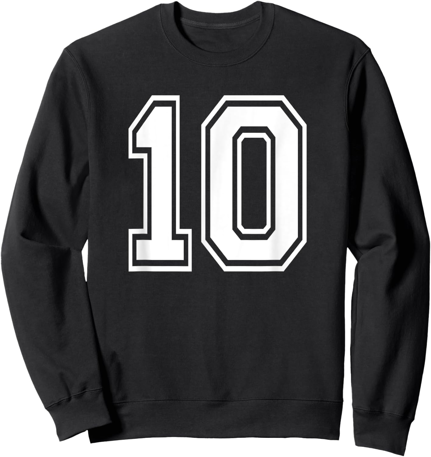Number 10 Birthday Gift Sports Player Team Numbered Jersey Sweatshirt - Sweatshirt | Black