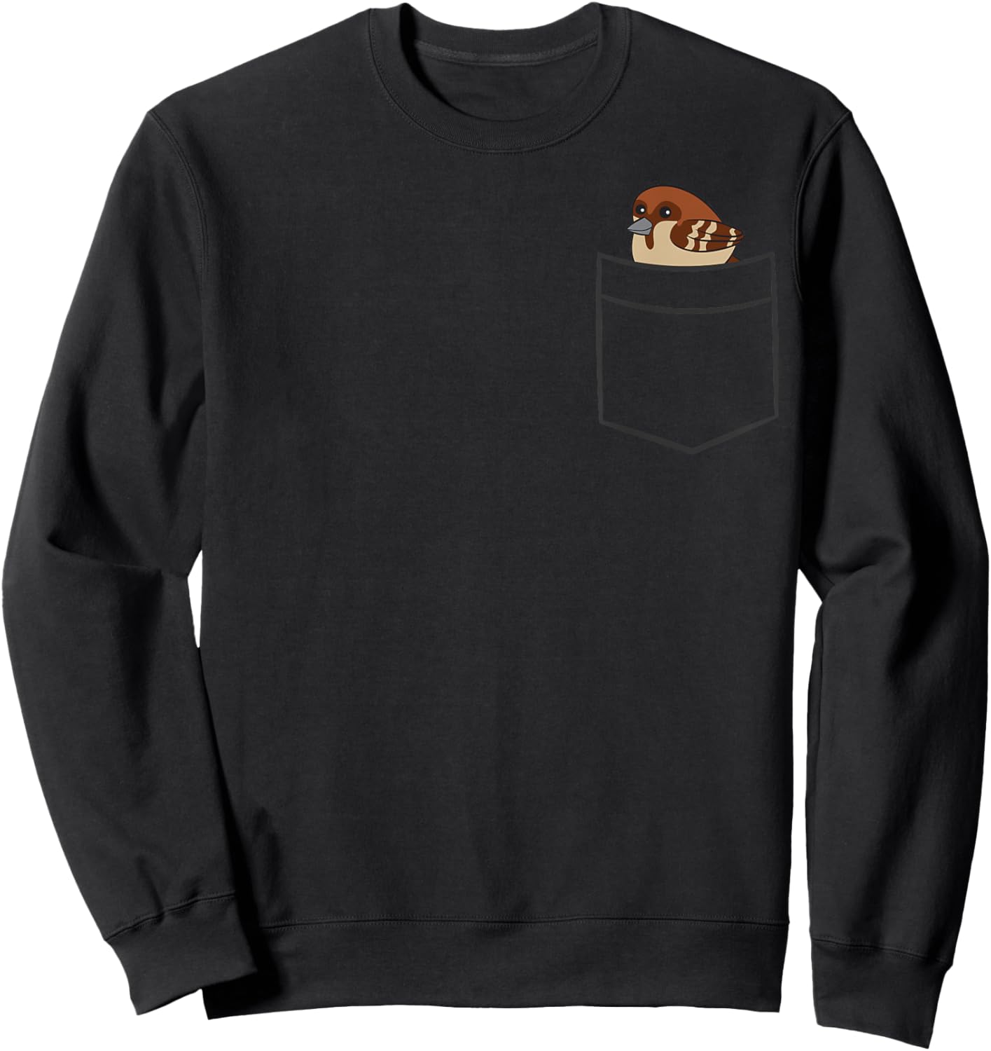 Sparrow In A Pocket Funny House Sparrow Bird Sweatshirt - Sweatshirt | Black
