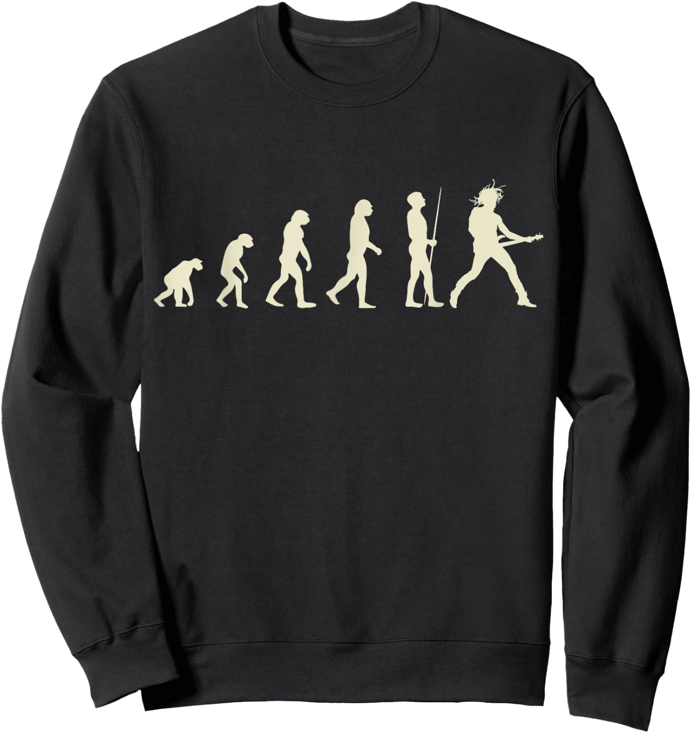 Guitar Player Evolution Funny Guitarist Sweatshirt - Sweatshirt | Black