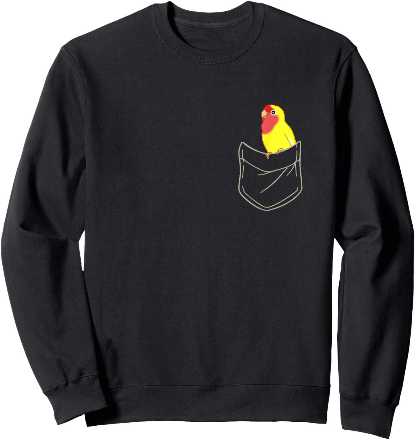 Pocket Yellow Lovebird Cute Peach Faced Lovebird Birb memes Sweatshirt - Sweatshirt | Black