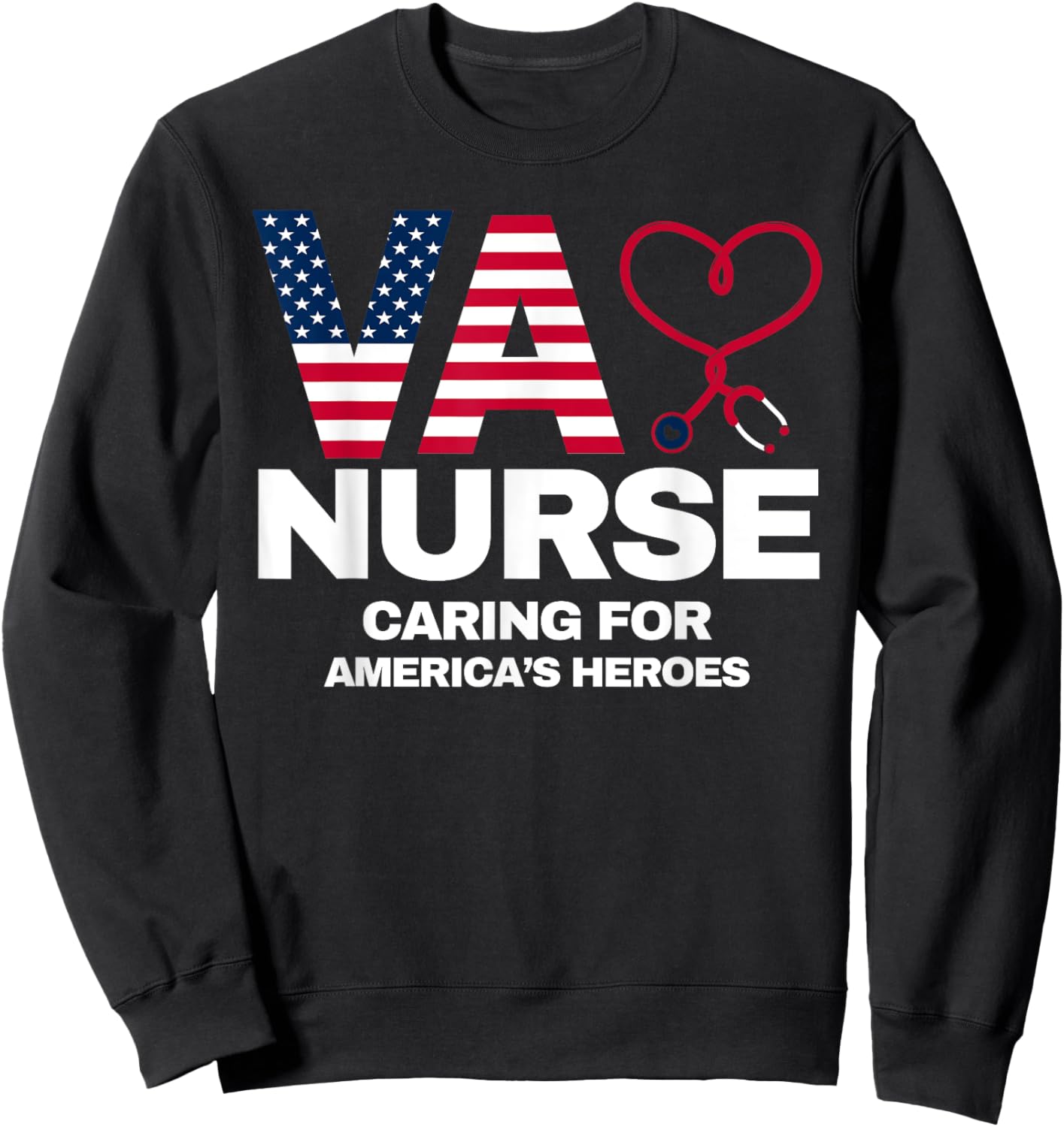 VA Nurse T Shirt Women Men | VA Nurse Shirts Men Sweatshirt - Sweatshirt | Black