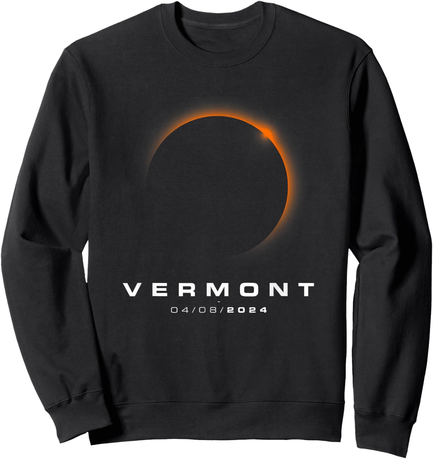 Vermont Total Solar Eclipse 2024 - Vermont Solar Eclipse Sweatshirt - Sweatshirt | Black