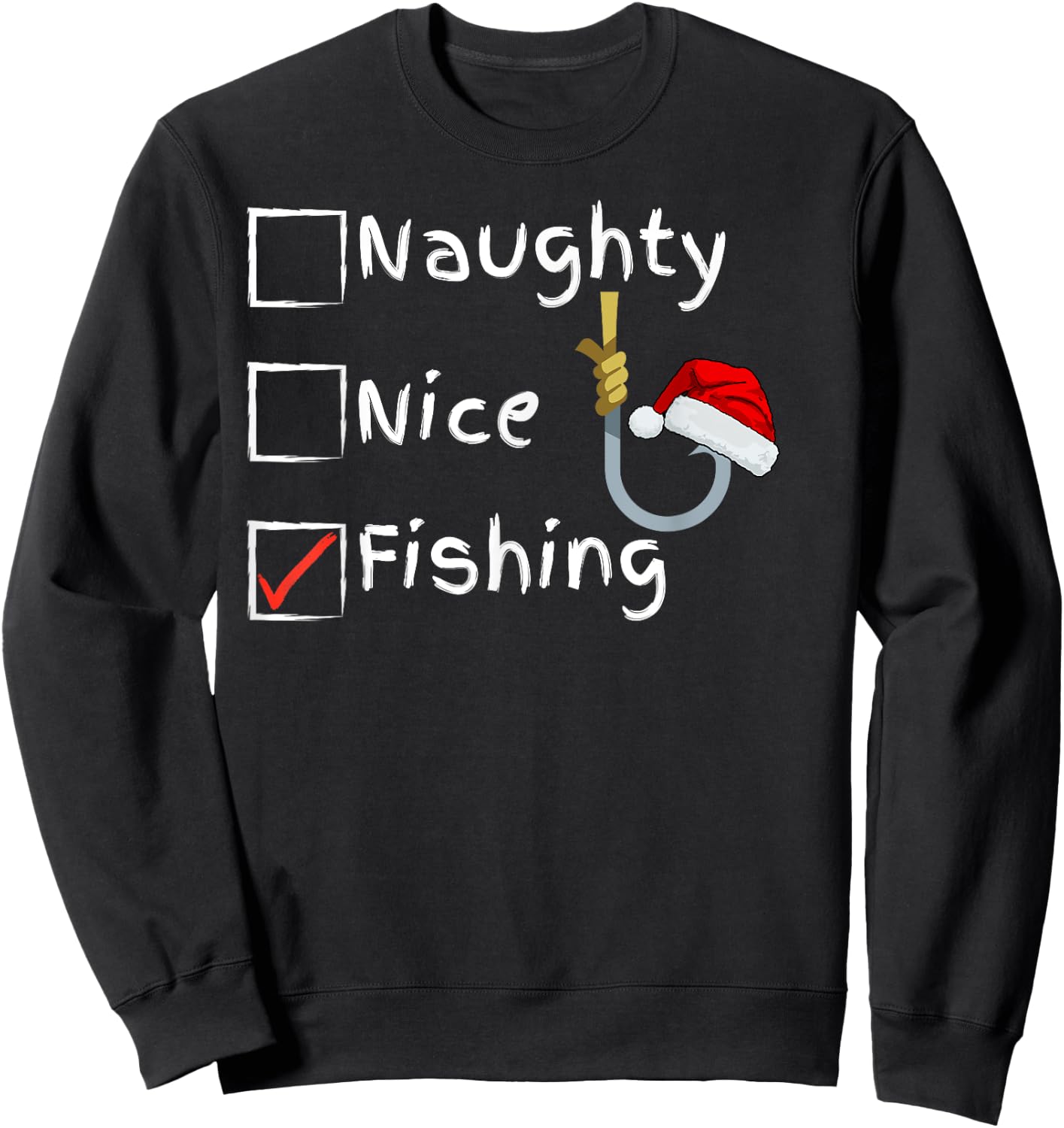 Naughty Nice Fishing Sweatshirt - Sweatshirt | Black