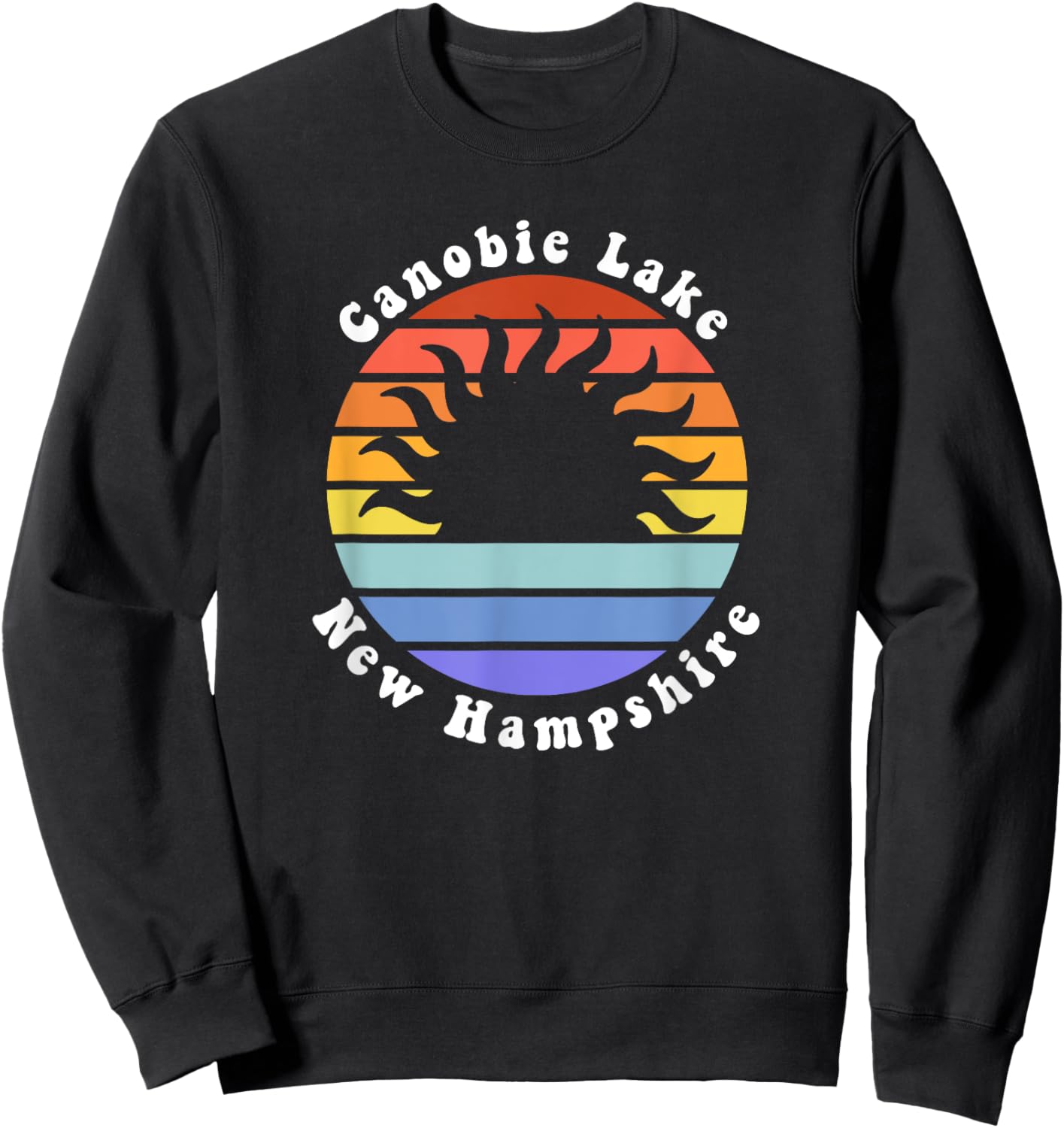 Canobie Lake New Hampshire Sunrise Family Vacation Souvenir Sweatshirt - Sweatshirt | Black