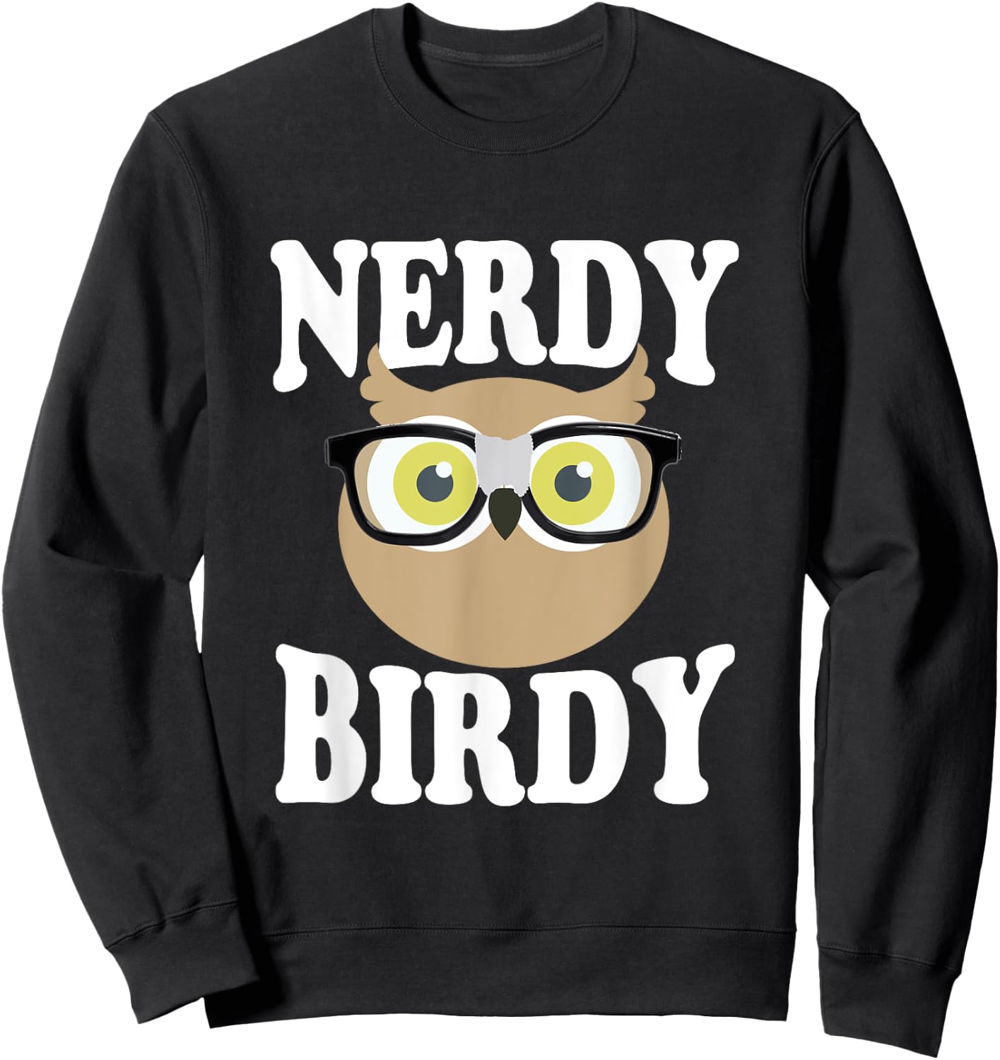 Nerdy Birdy Funny Owl Sweatshirt - Sweatshirt | Black