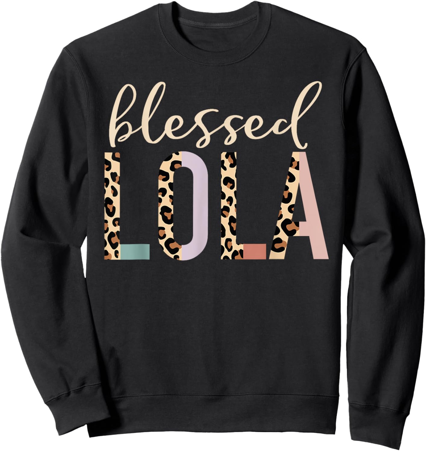 Blessed Lola Cute Leopard Print Sweatshirt - Sweatshirt | Black