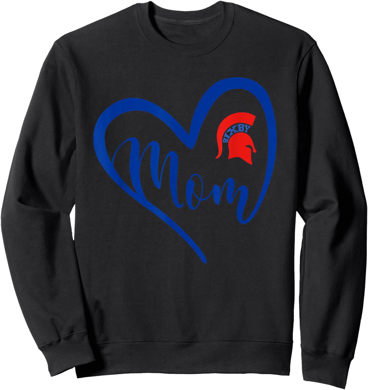 Bixby Spartans Logo Heart Mom HS Sweatshirt - Sweatshirt | Black