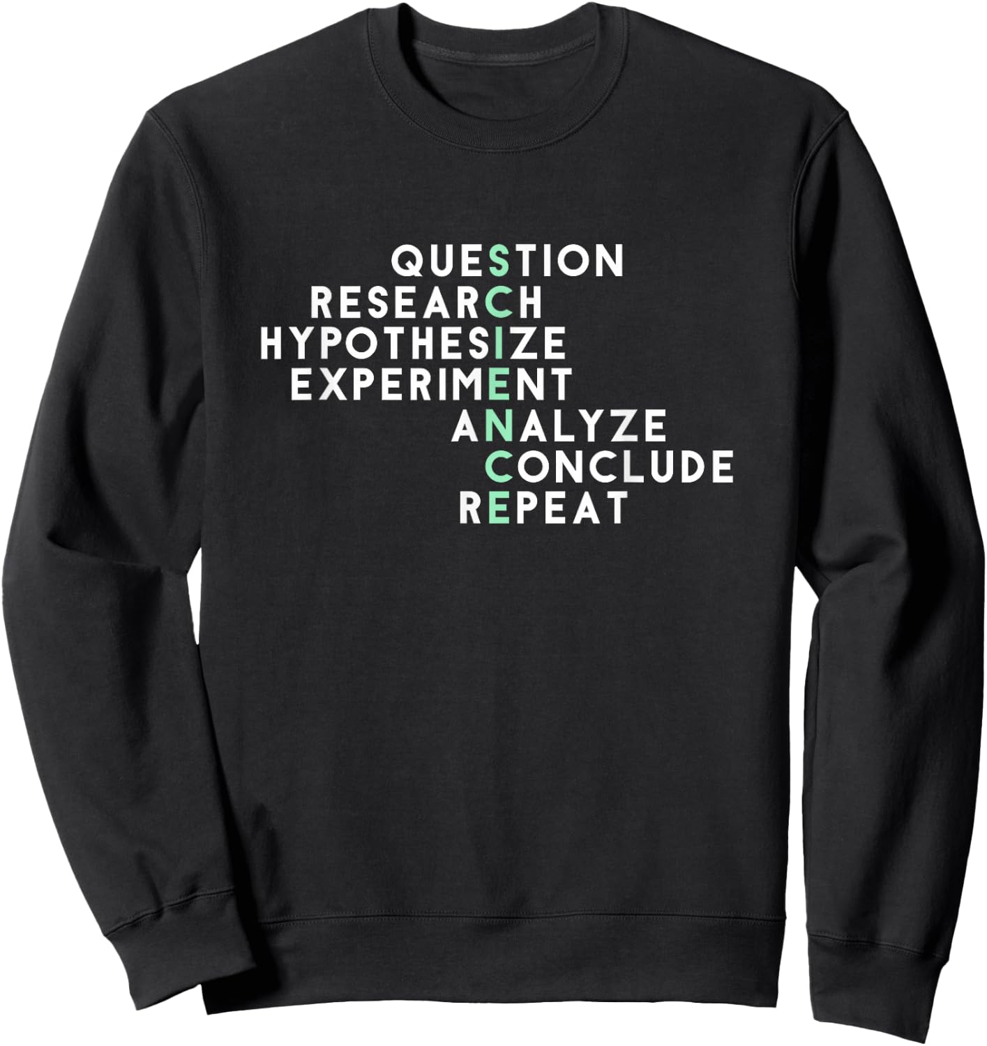 Acrostic Scientific Method Research Experiment Science Sweatshirt - Sweatshirt | Black