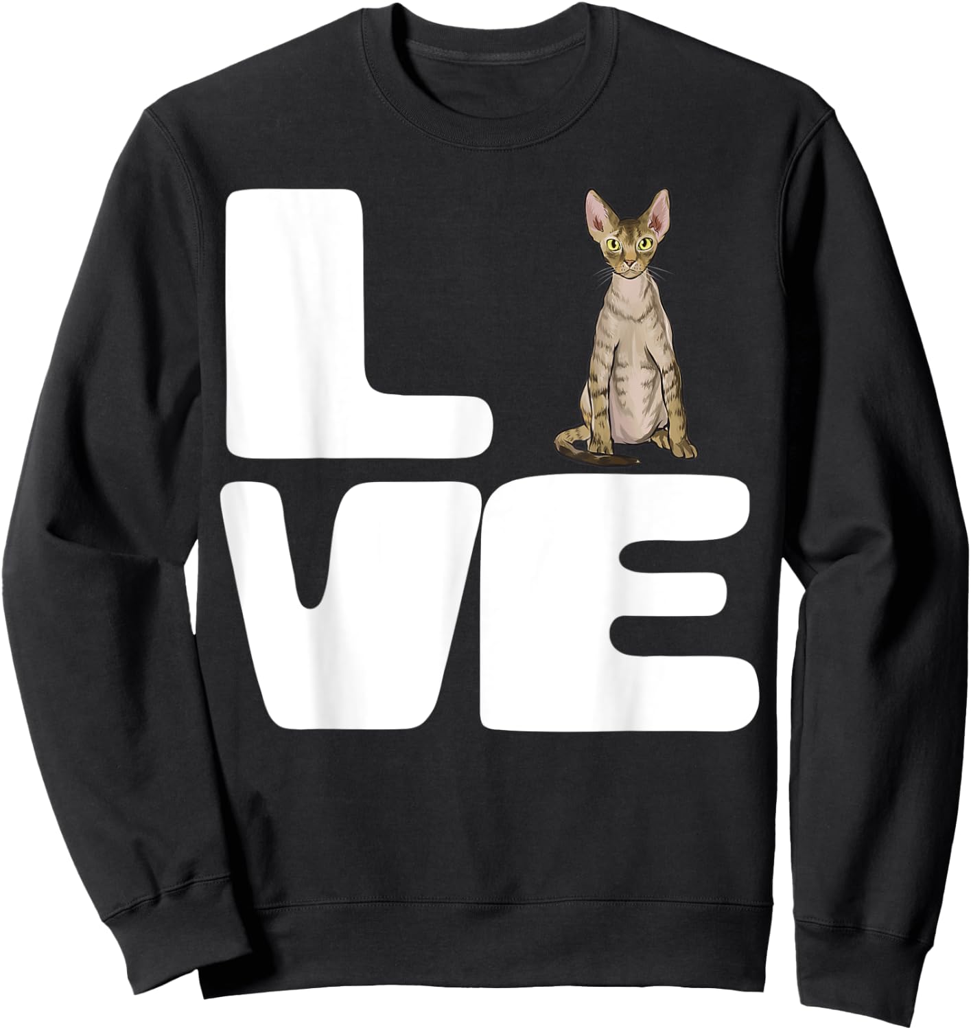 I Love My Devon Rex Cat Lover Gift Women Sweatshirt - Sweatshirt | Black