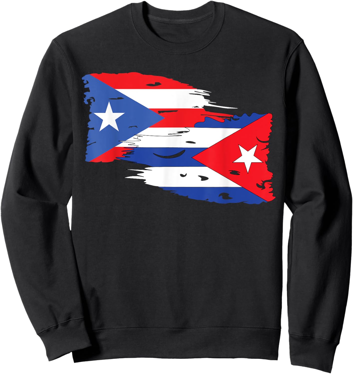 Cuban Puerto Rican Puerto Rico Flag Cuban Flag Pride Sweatshirt - Sweatshirt | Black