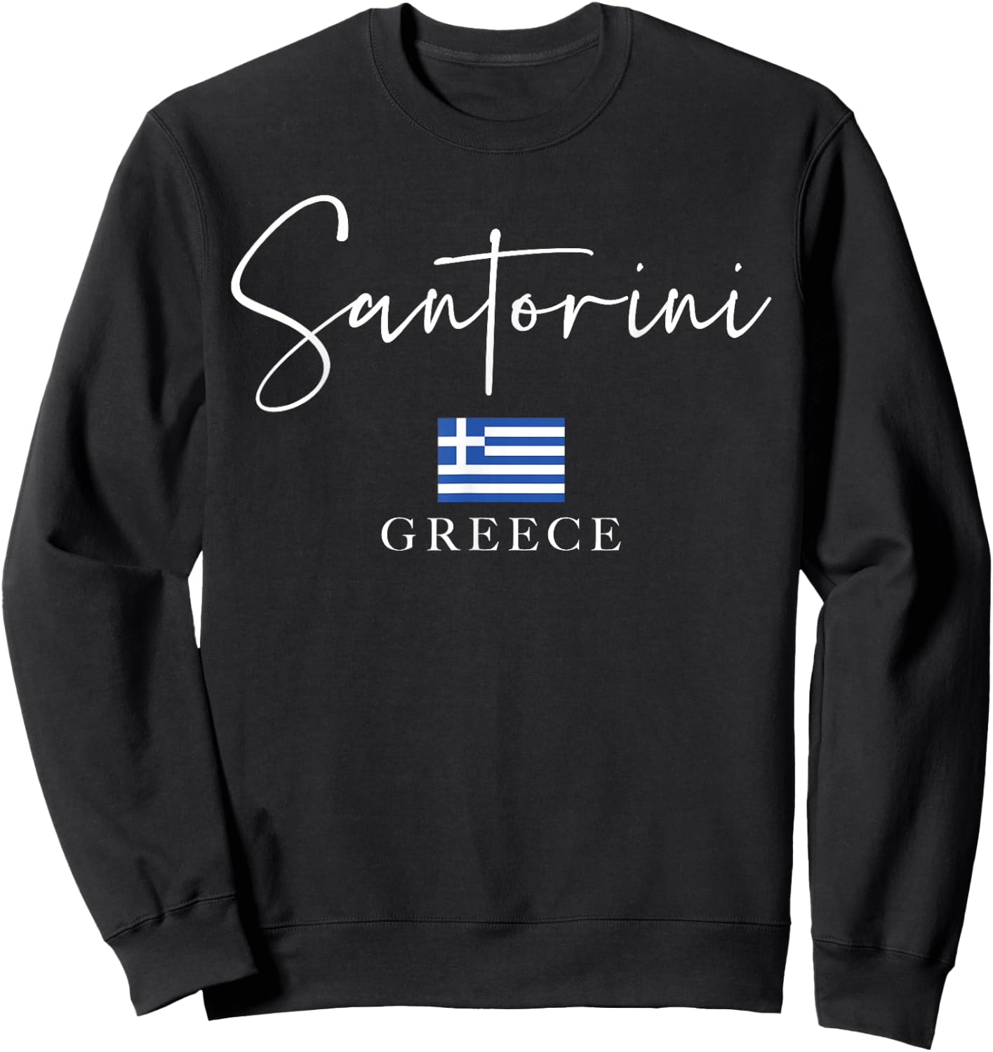 Greece Flag Vacation - Island Santorini Sweatshirt - Sweatshirt | Black