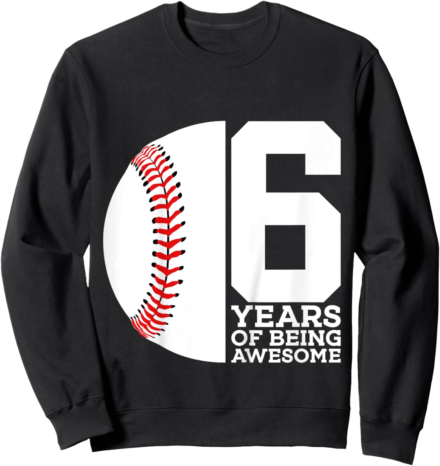 6 Years of Being Awesome 6th Birthday Baseball Sweatshirt - Sweatshirt | Black