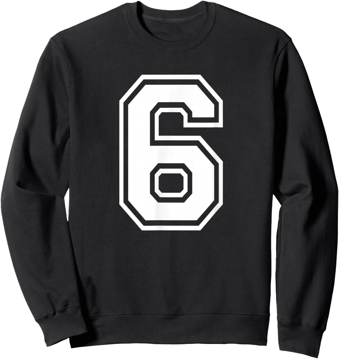 Number 6 Birthday Gift Sports Player Team Numbered Jersey Sweatshirt - Sweatshirt | Black