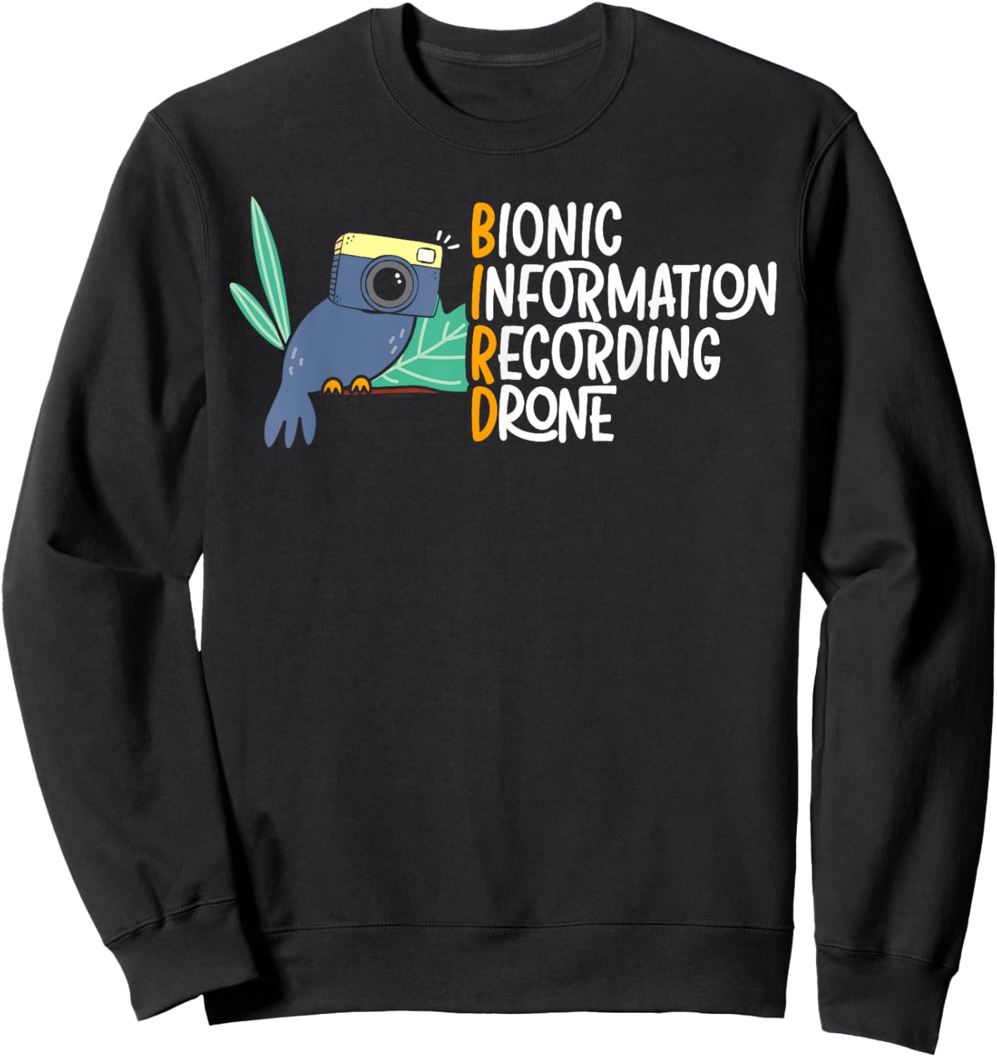 Bionic Information Recording Drone Bird Conspiracy Theory Sweatshirt - Sweatshirt | Black