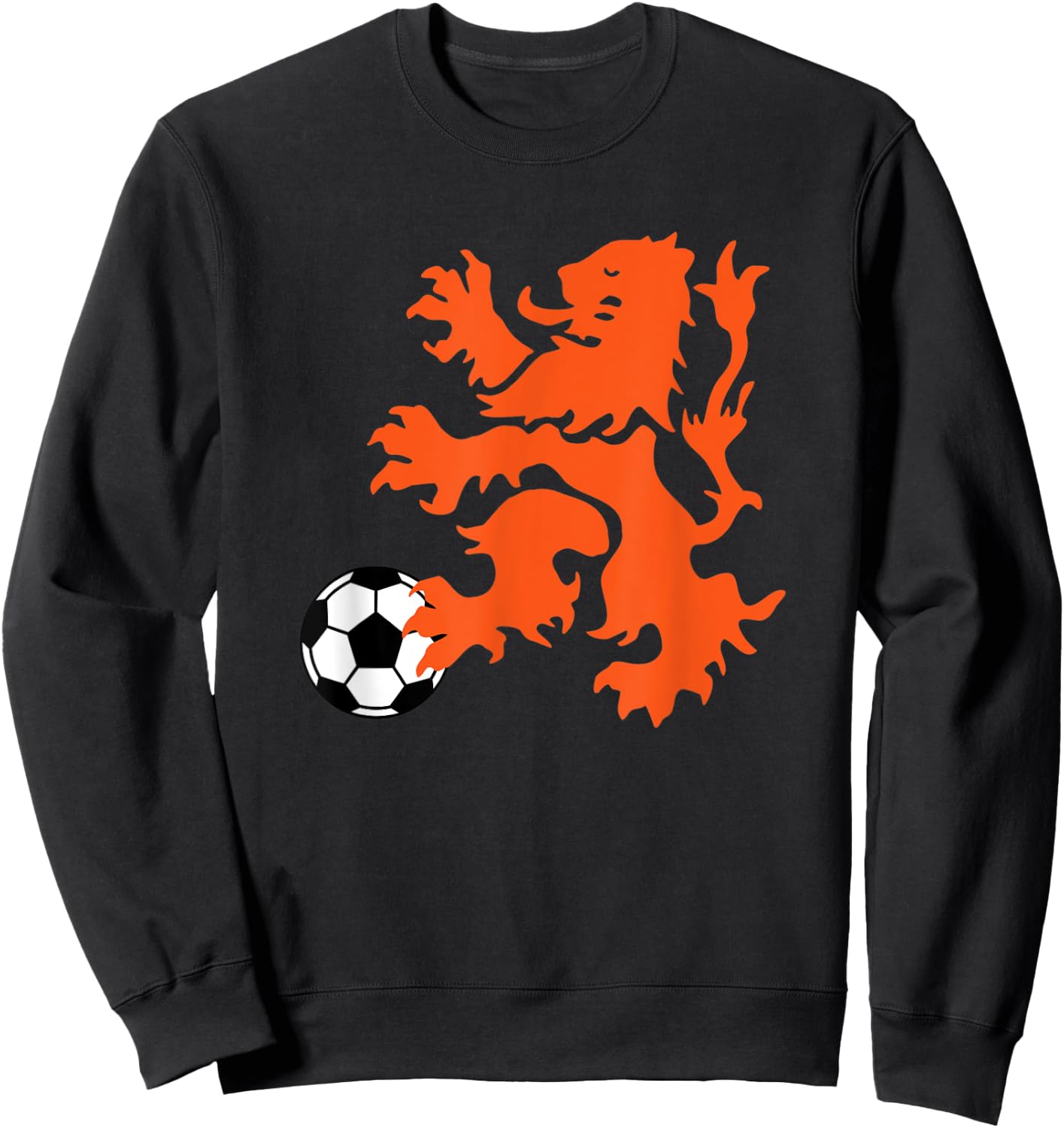 Netherlands Lion Rampant, Soccer Ball Sweatshirt - Sweatshirt | Black